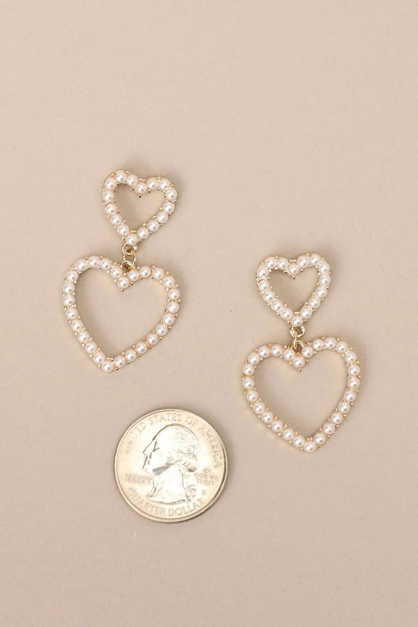 All About Us Pearl Heart Earrings