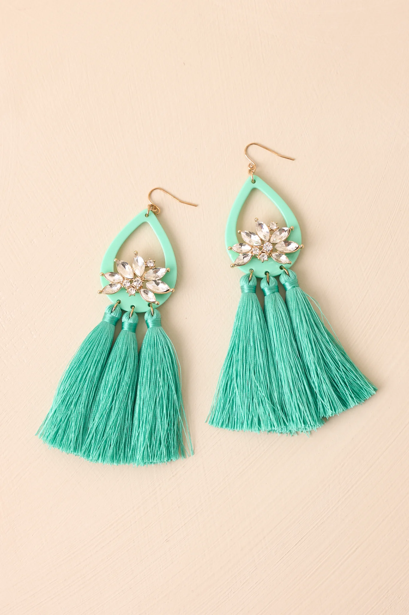Dreamy Desires Turquoise Tassel Earrings