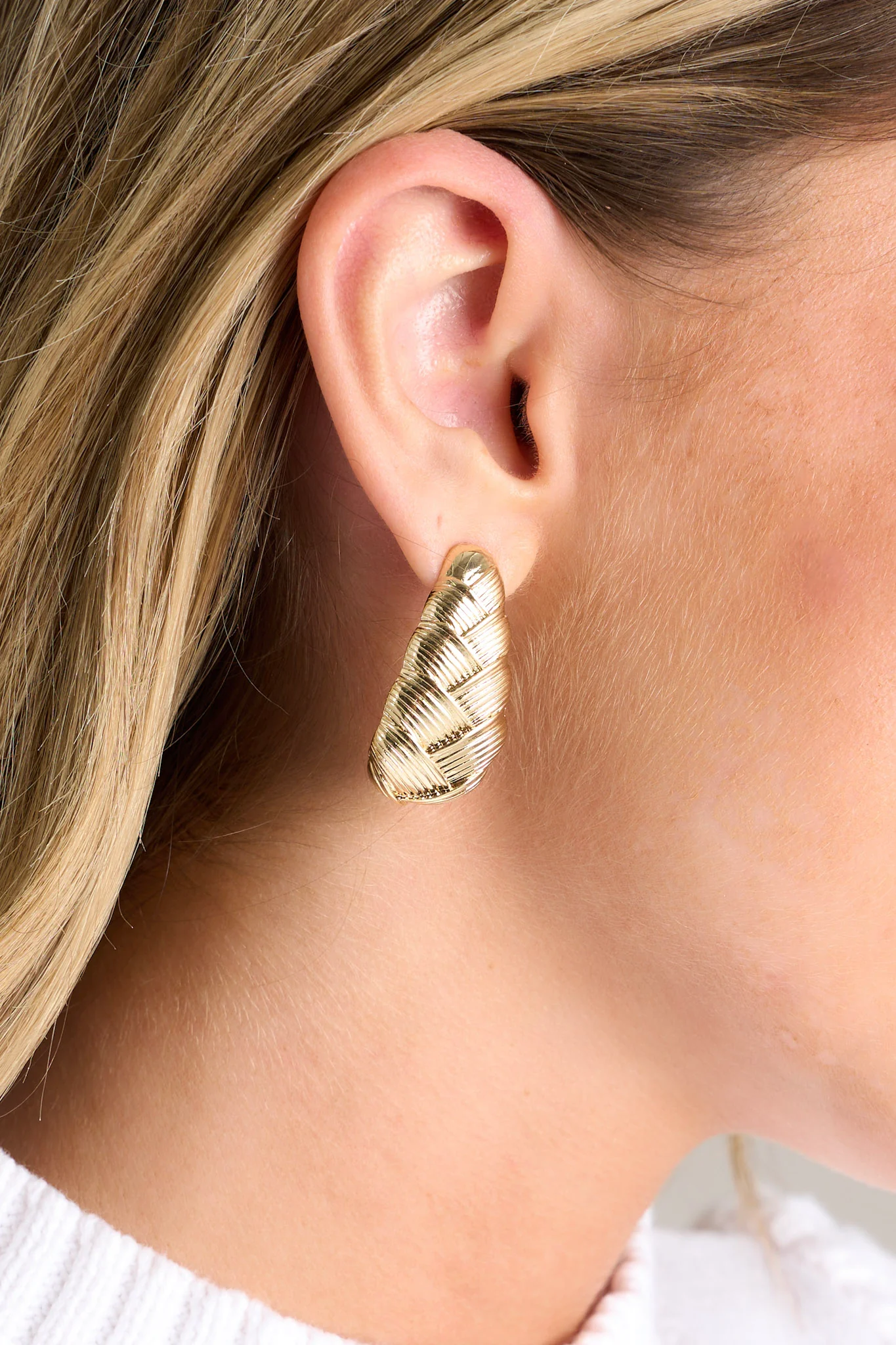 Never The Less Gold Textured Earrings