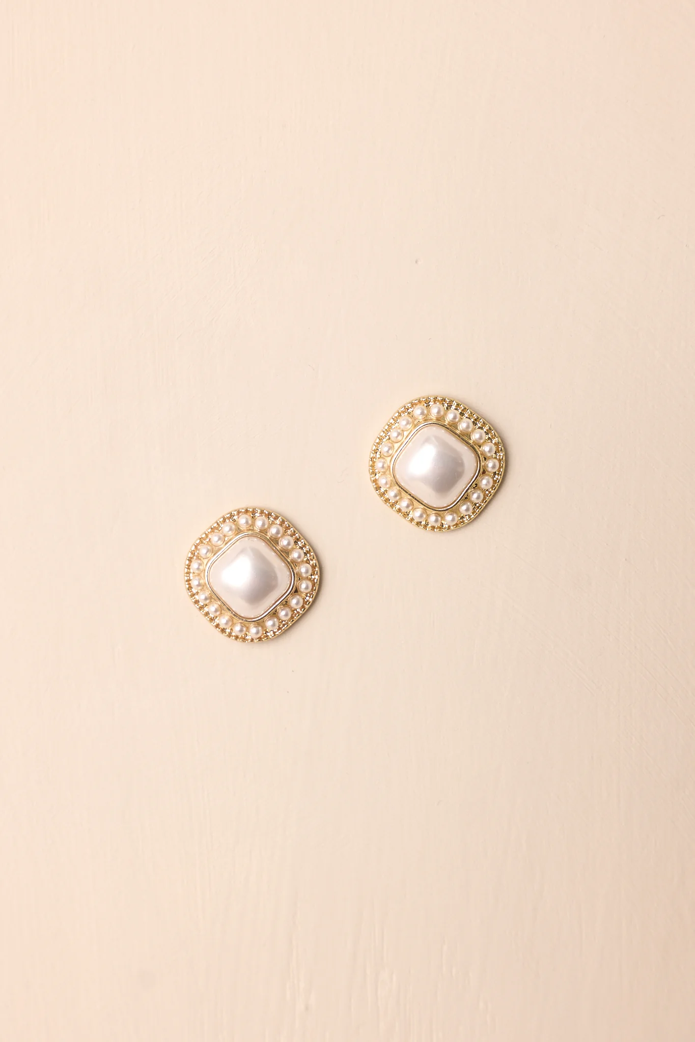 A Day At The Vineyard Gold & Ivory Faux Pearl Earrings