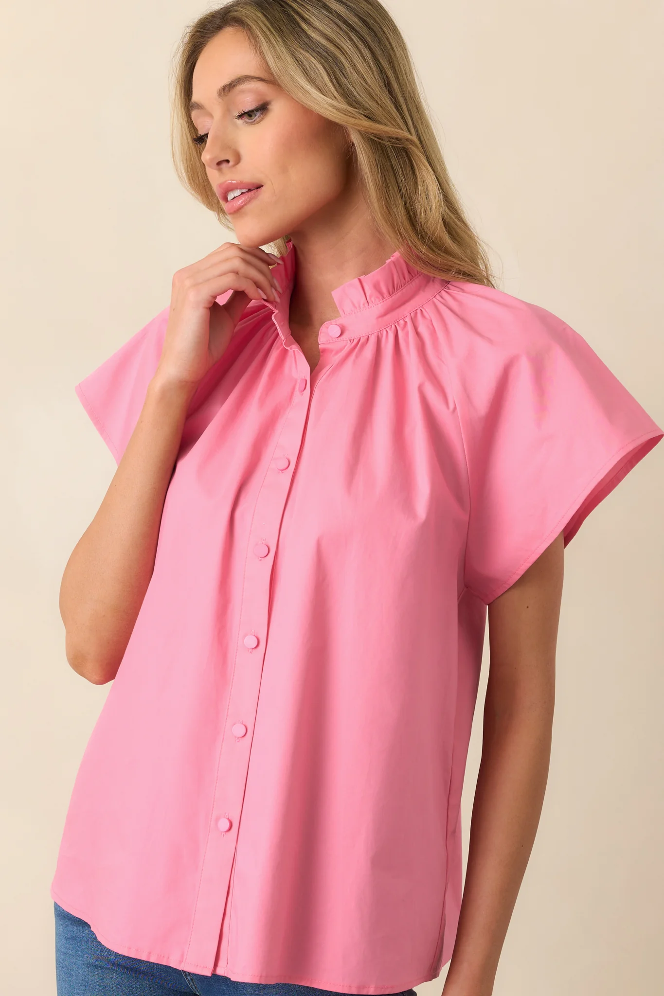 Florence Geranium Pink Cotton Top