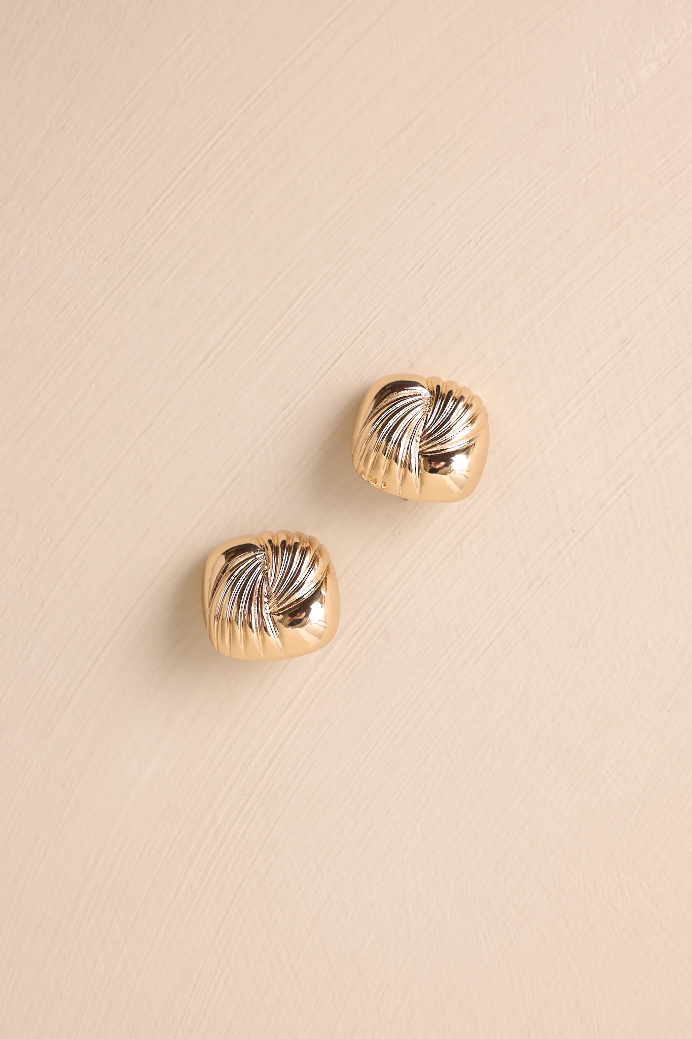 Quiet Skies Gold Textured Square Earrings