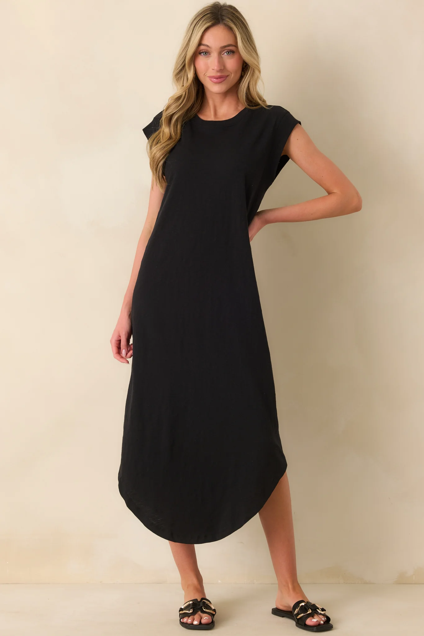 Z Supply Black Cotton Calabasas Midi Dress