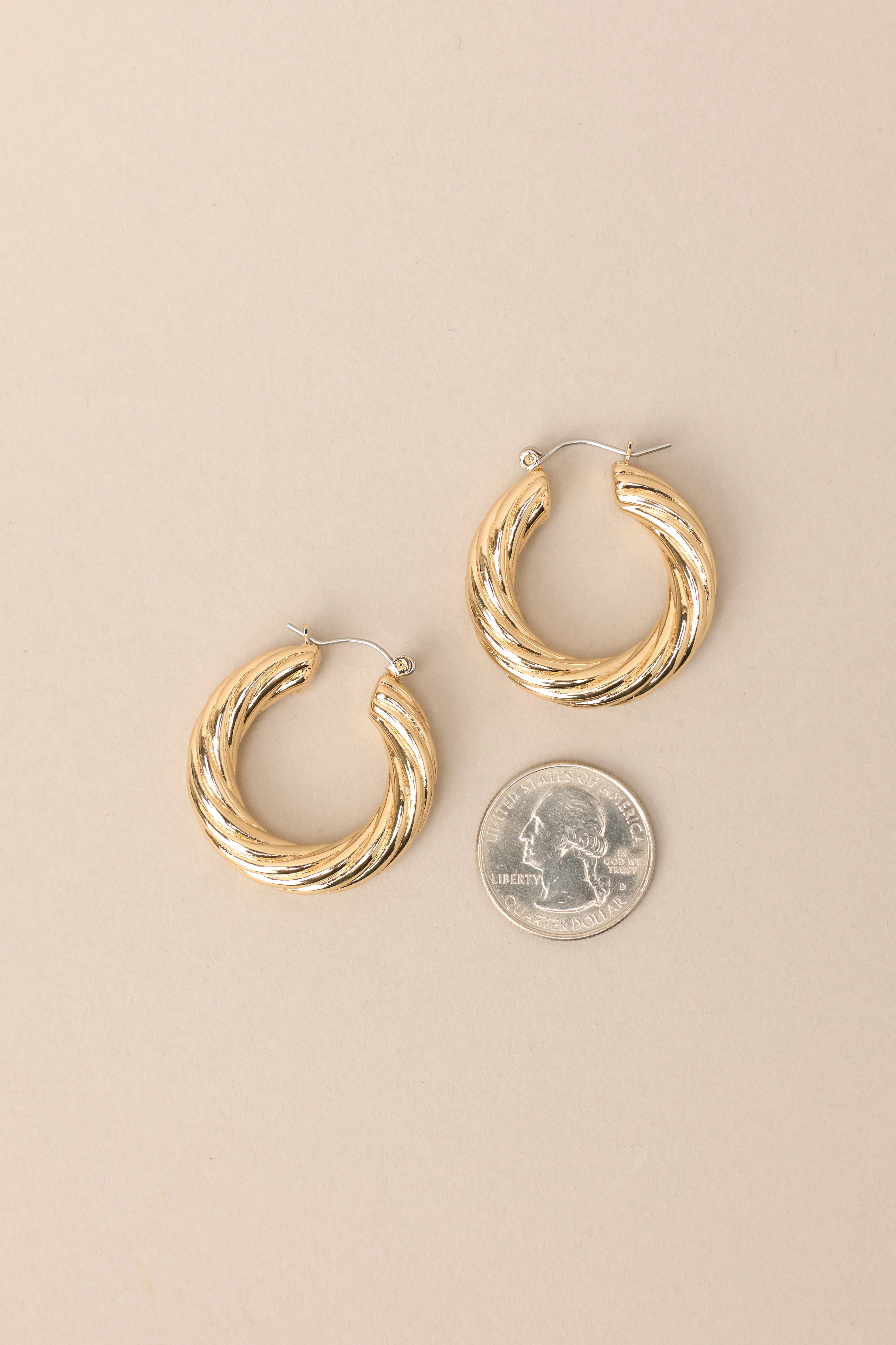 To Be Alive Twisted Gold Hoop Earrings