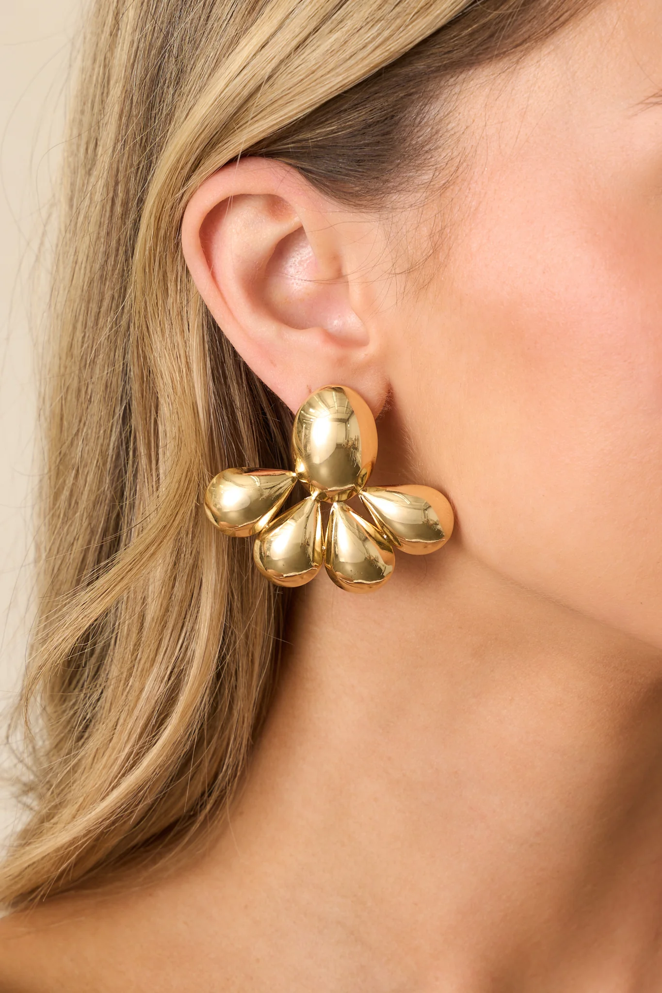 Feeling Like Forever Gold Oval Drop Earrings