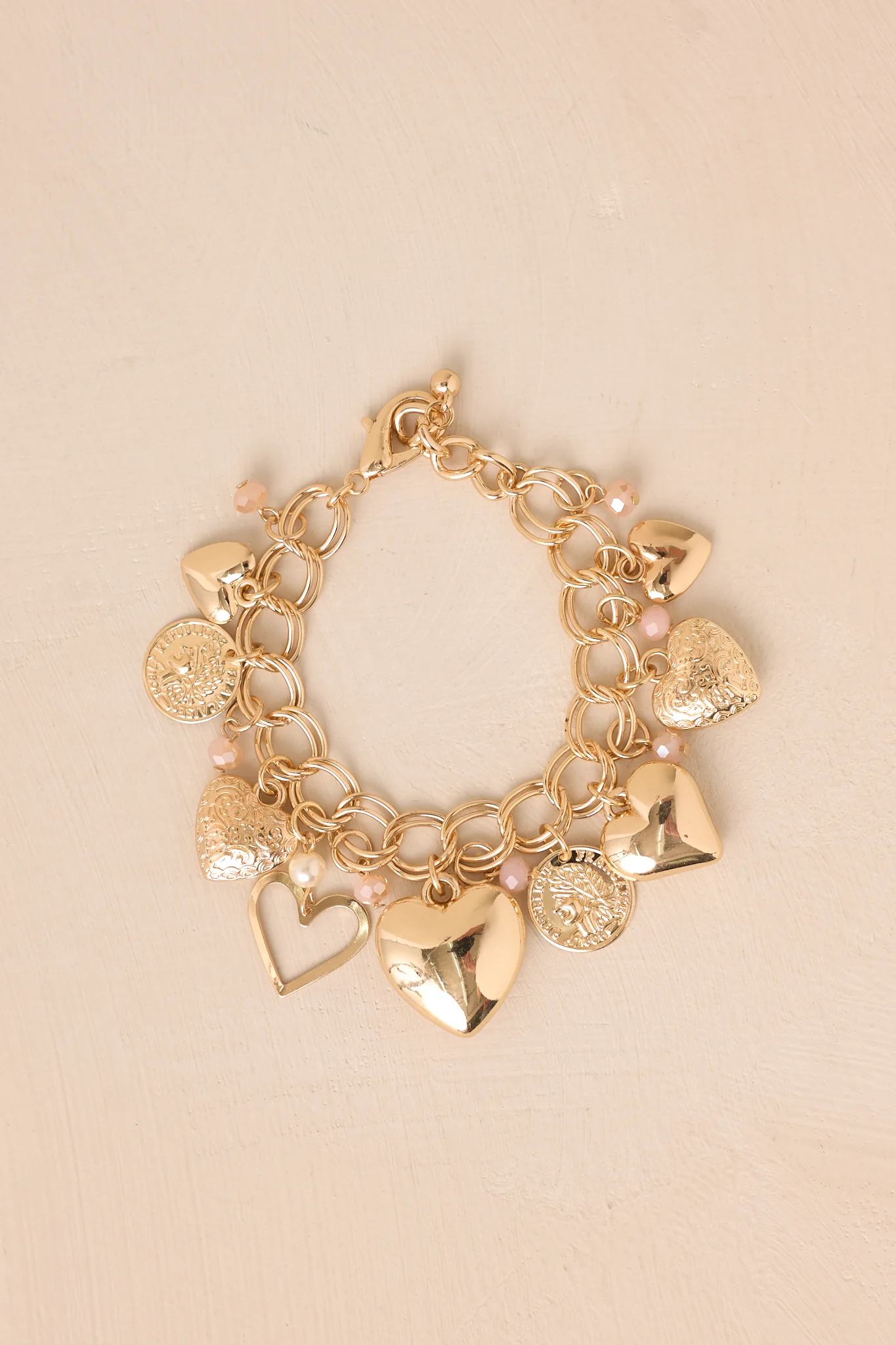 Be Mine Gold Heart Charm Bracelet