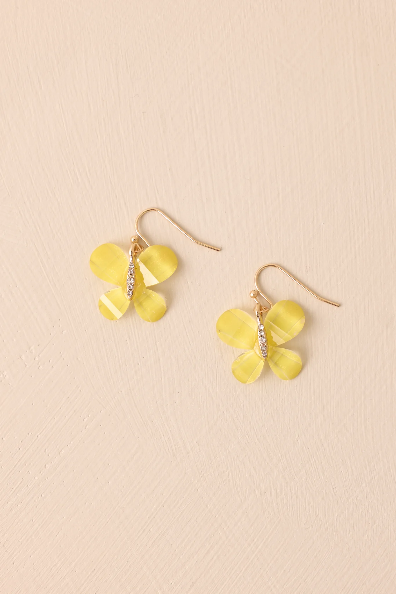 Flutter By Yellow Butterfly Earrings