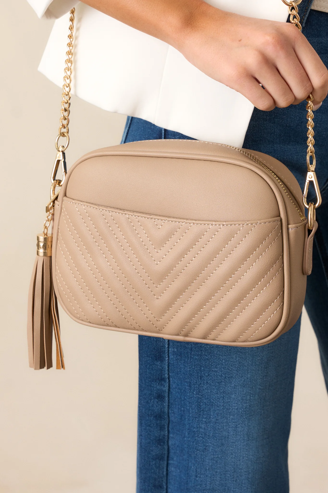 Look What We Started Taupe Handbag