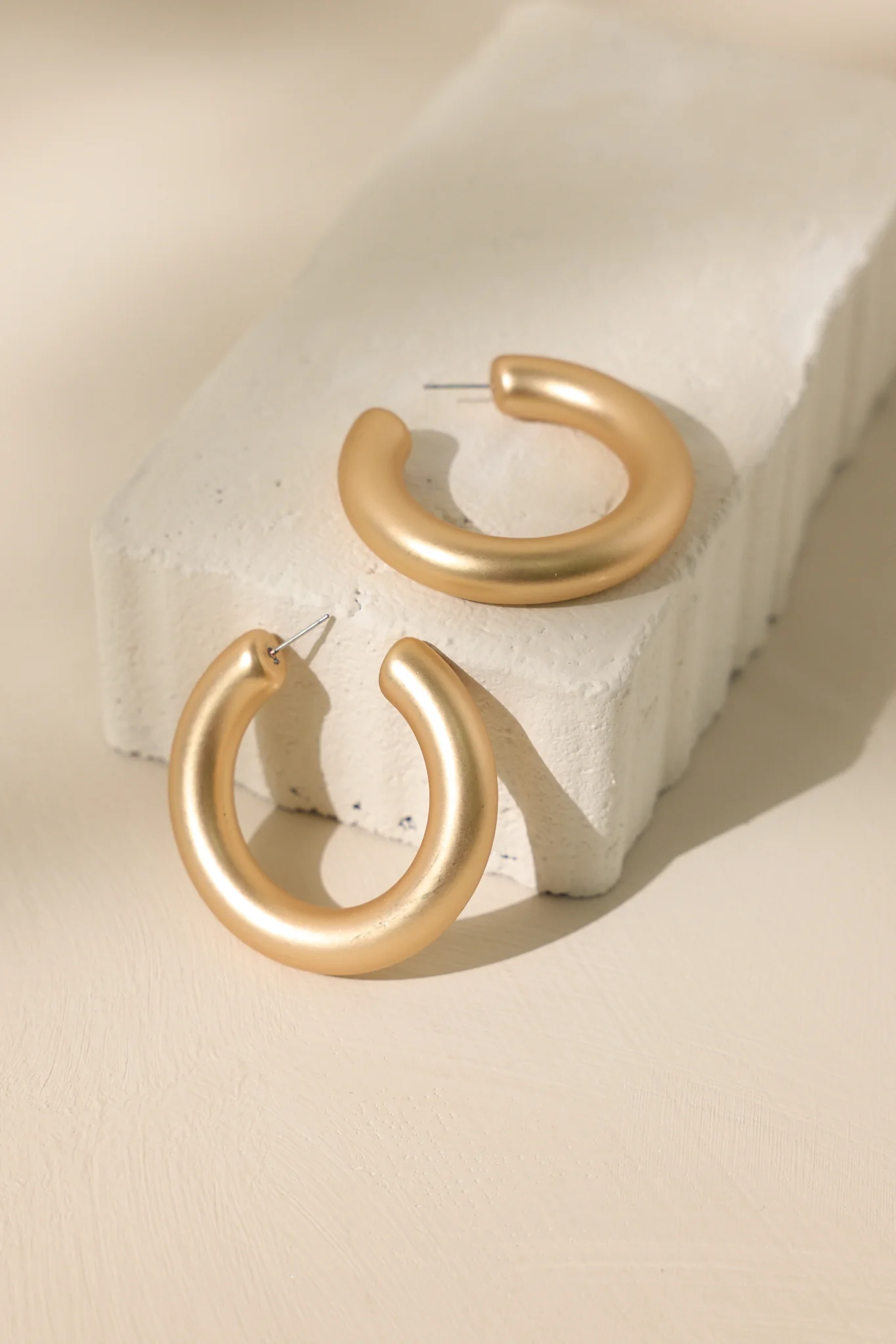 Last Chance Matte Gold Hoop Earrings