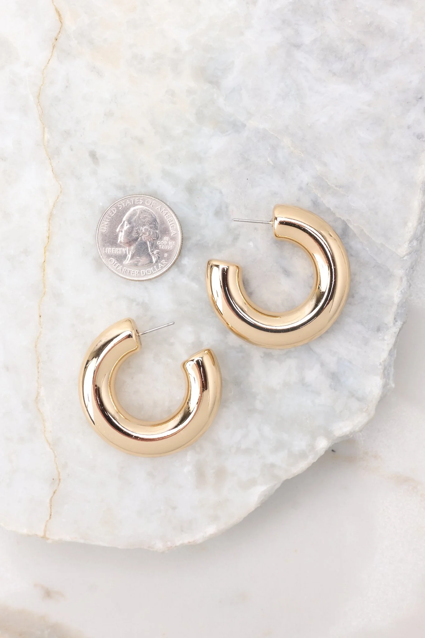 Give Me Time Gold Hoop Earrings