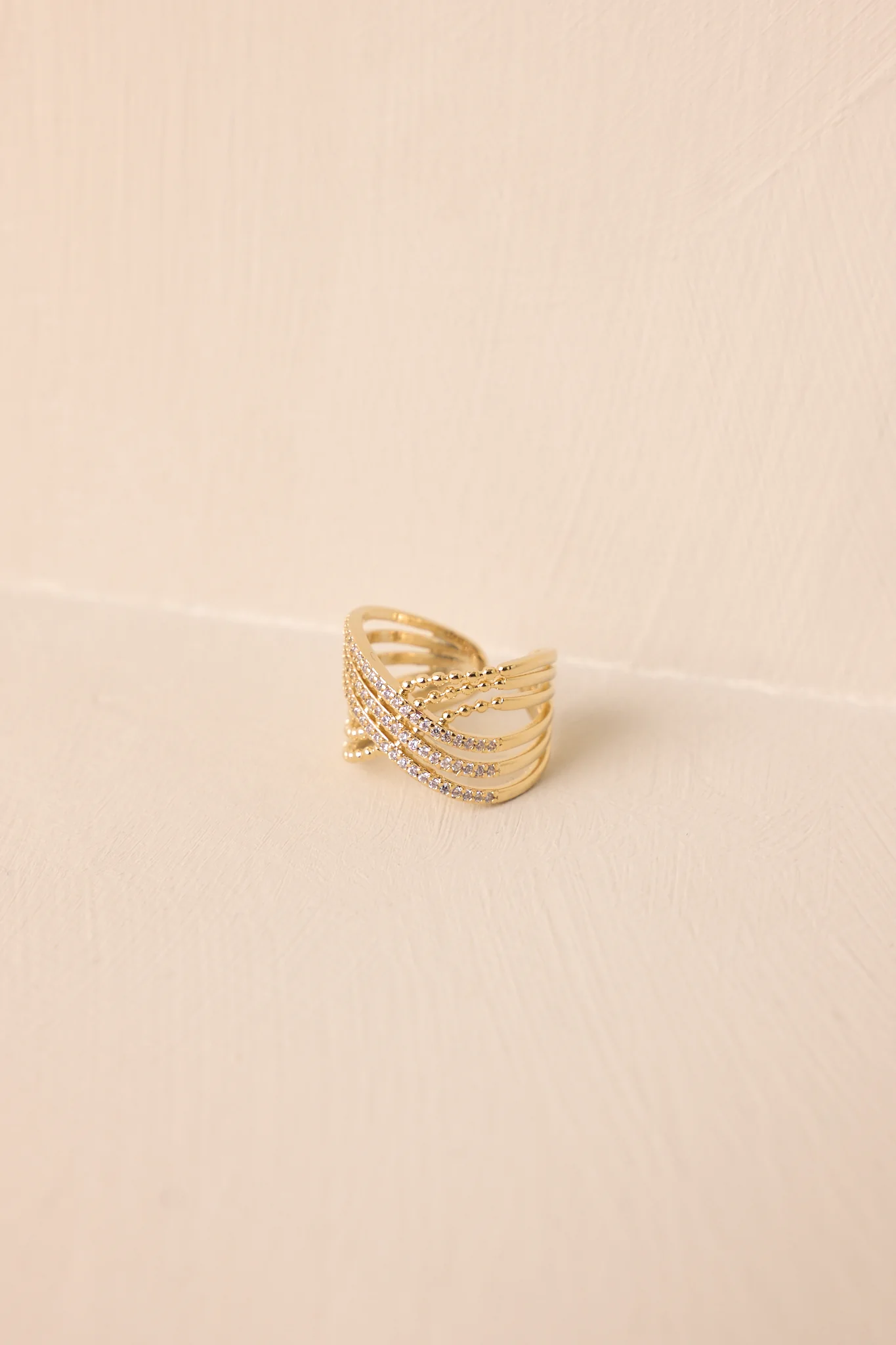 Solace of the Unseen Gold & Rhinestone Ring