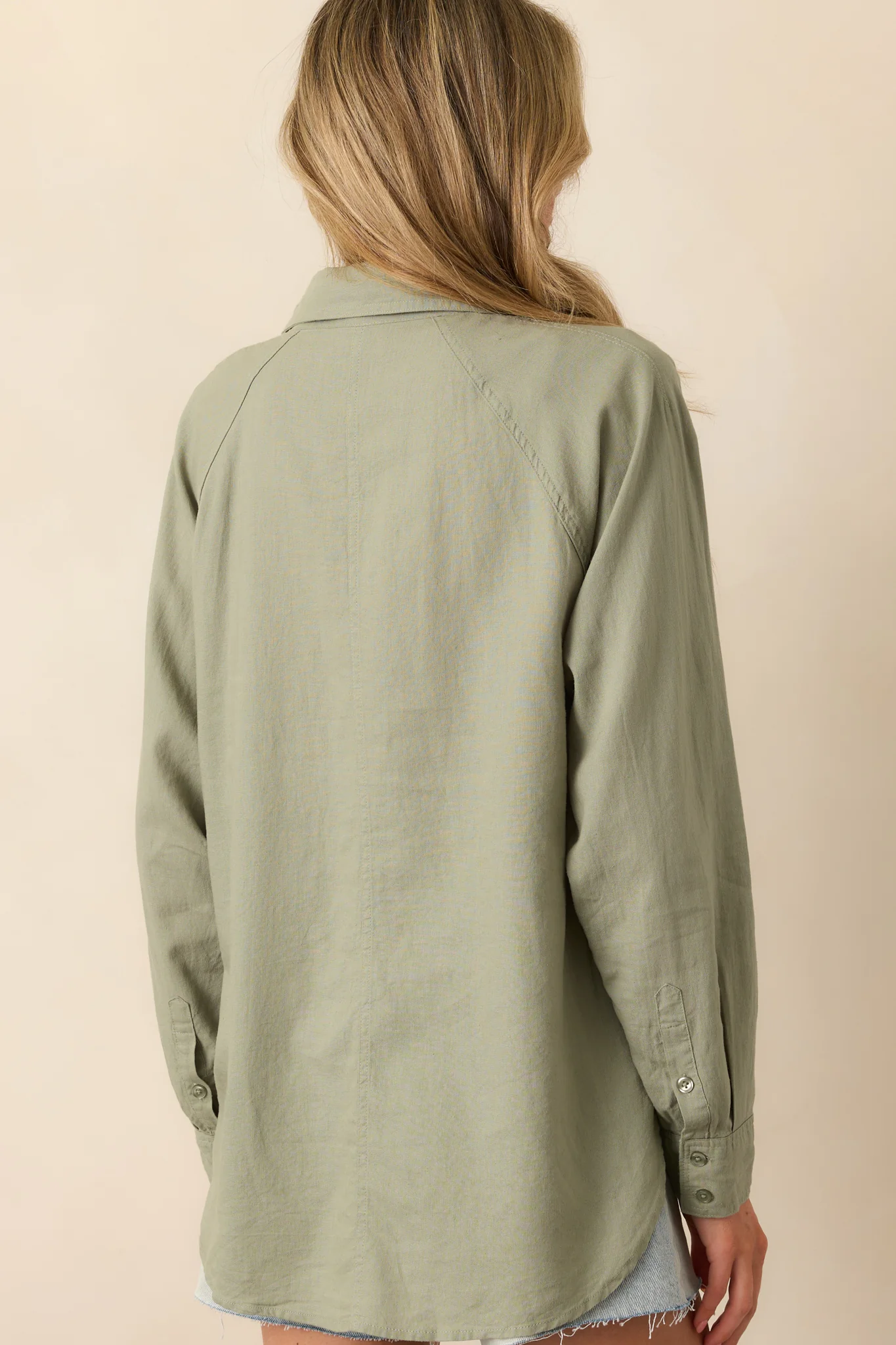 Z Supply Avocado Green Perfect Linen Top