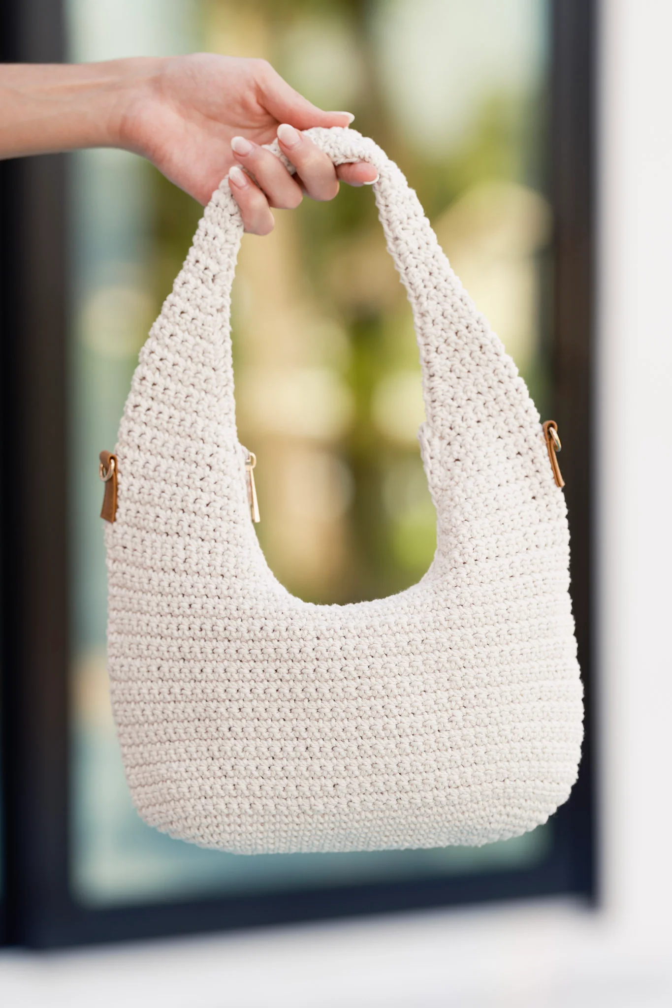 Never Let You Go Ivory Woven Crochet Handbag