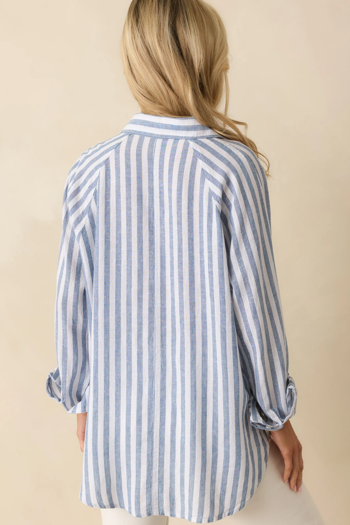 Z Supply Blue Perfect Linen Striped Top