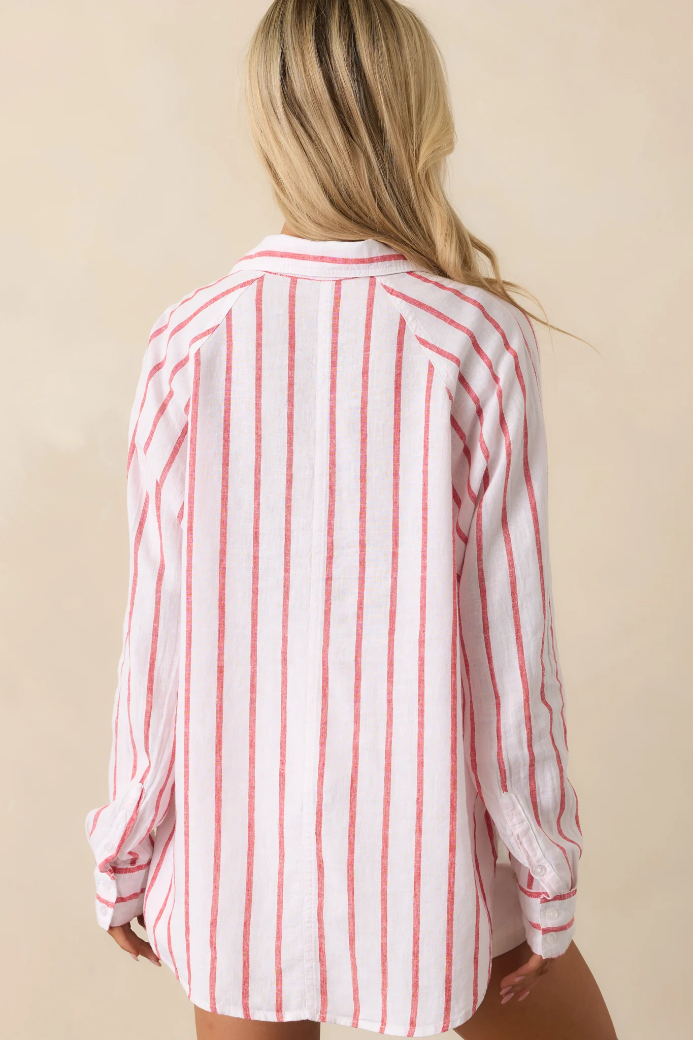 Z Supply Red Perfect Linen Stripe Top