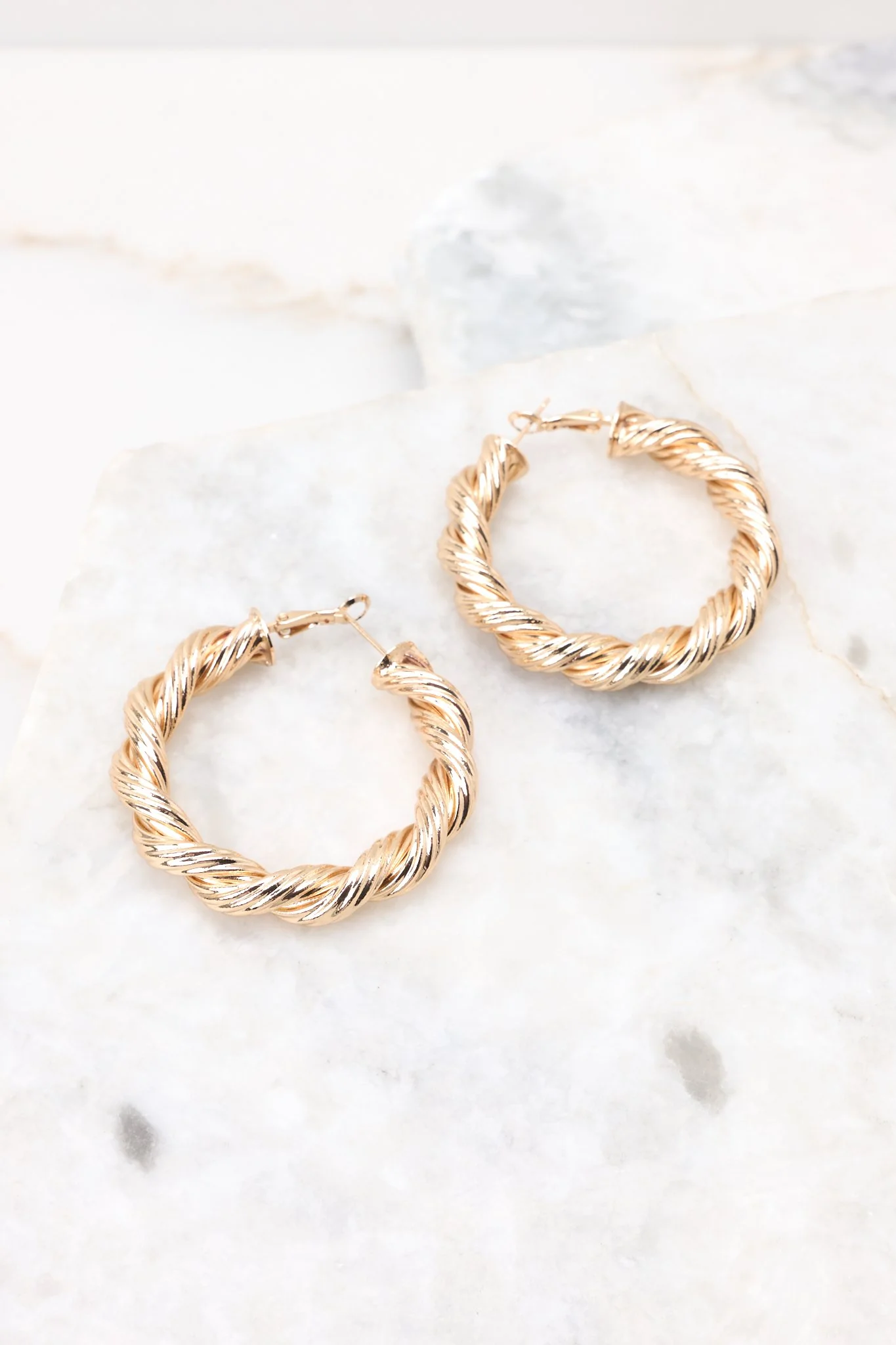 Reaching Out Gold Hoop Earrings