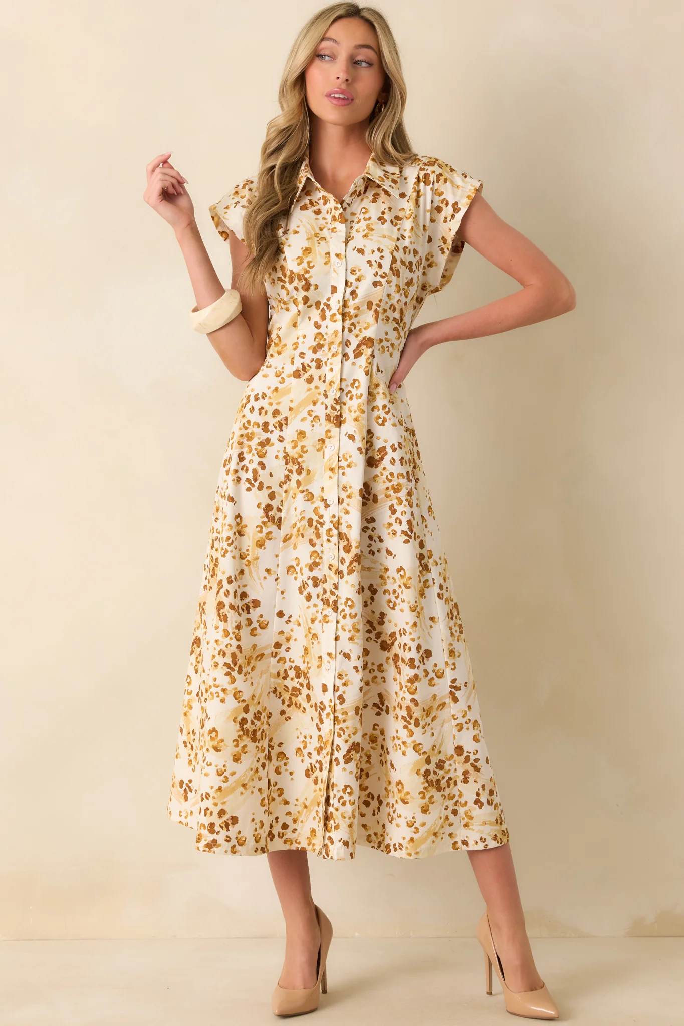 And Just Like That Golden Yellow Multi Print Cotton Maxi Dress