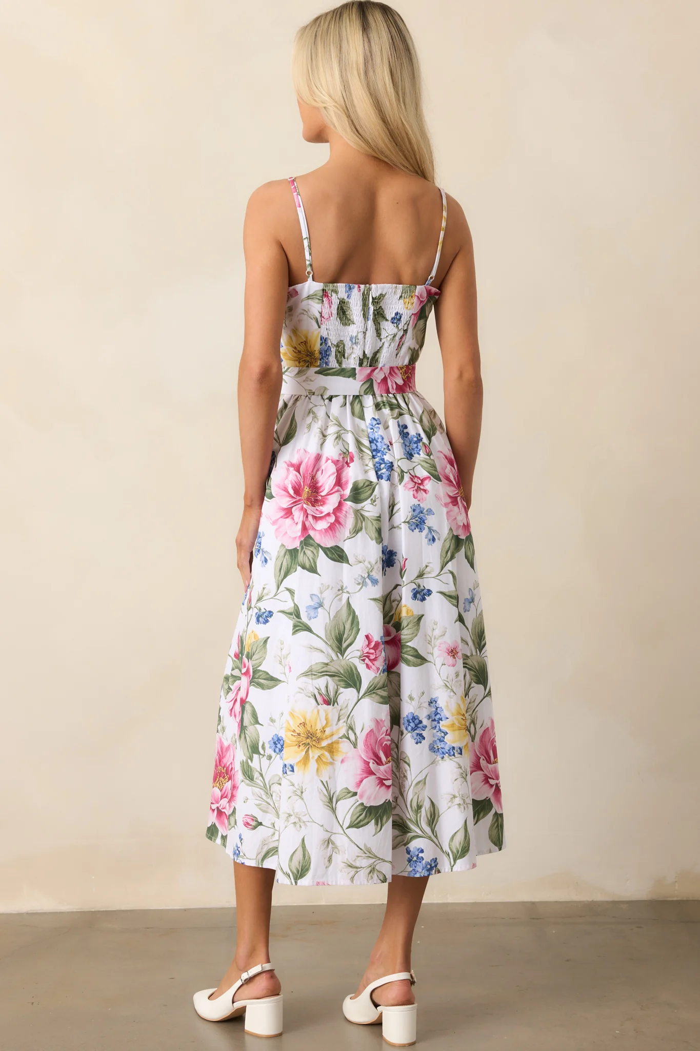 Colette Dream Garden Floral Cotton Belted Midi Dress