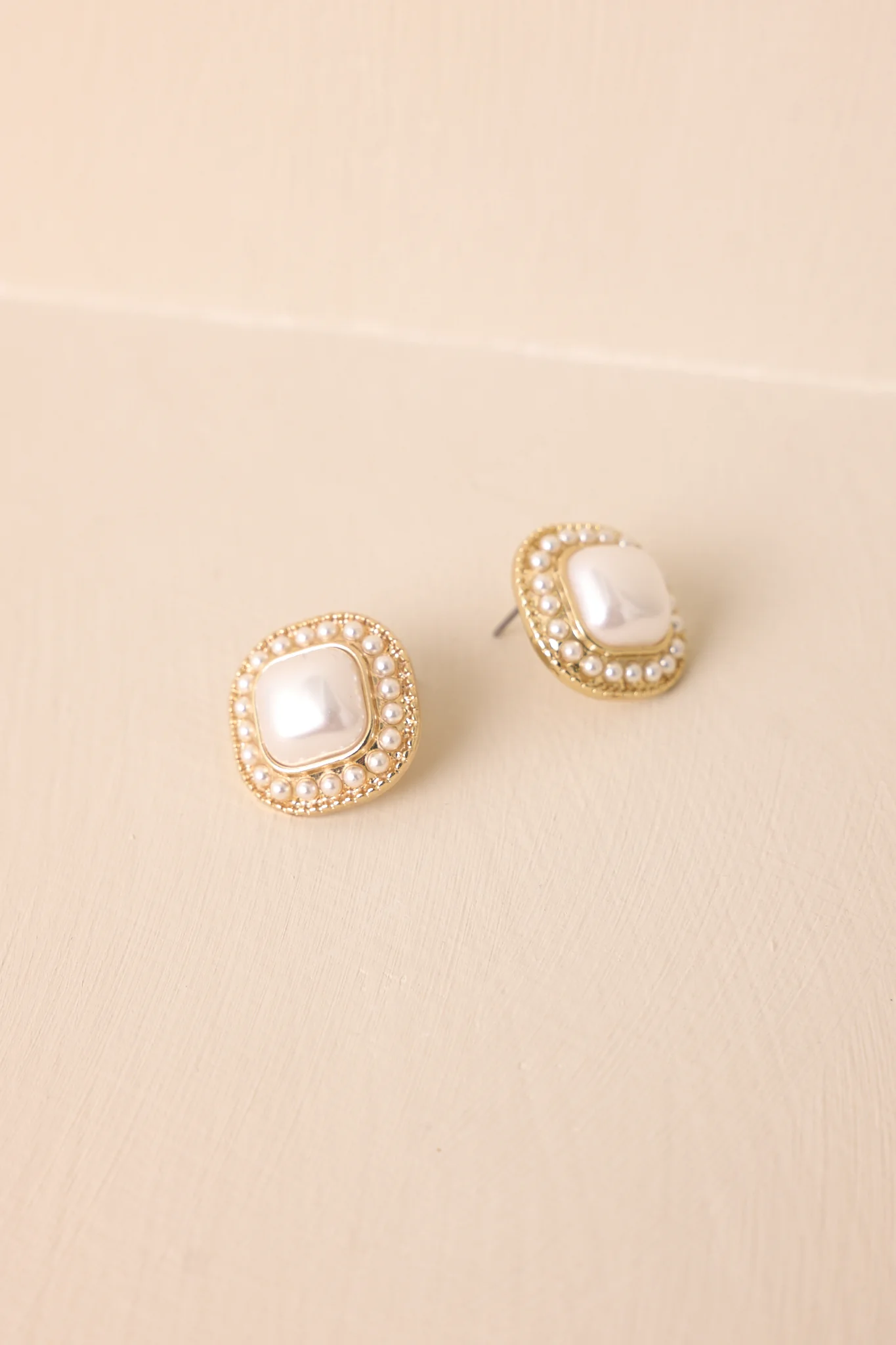 A Day At The Vineyard Gold & Ivory Faux Pearl Earrings