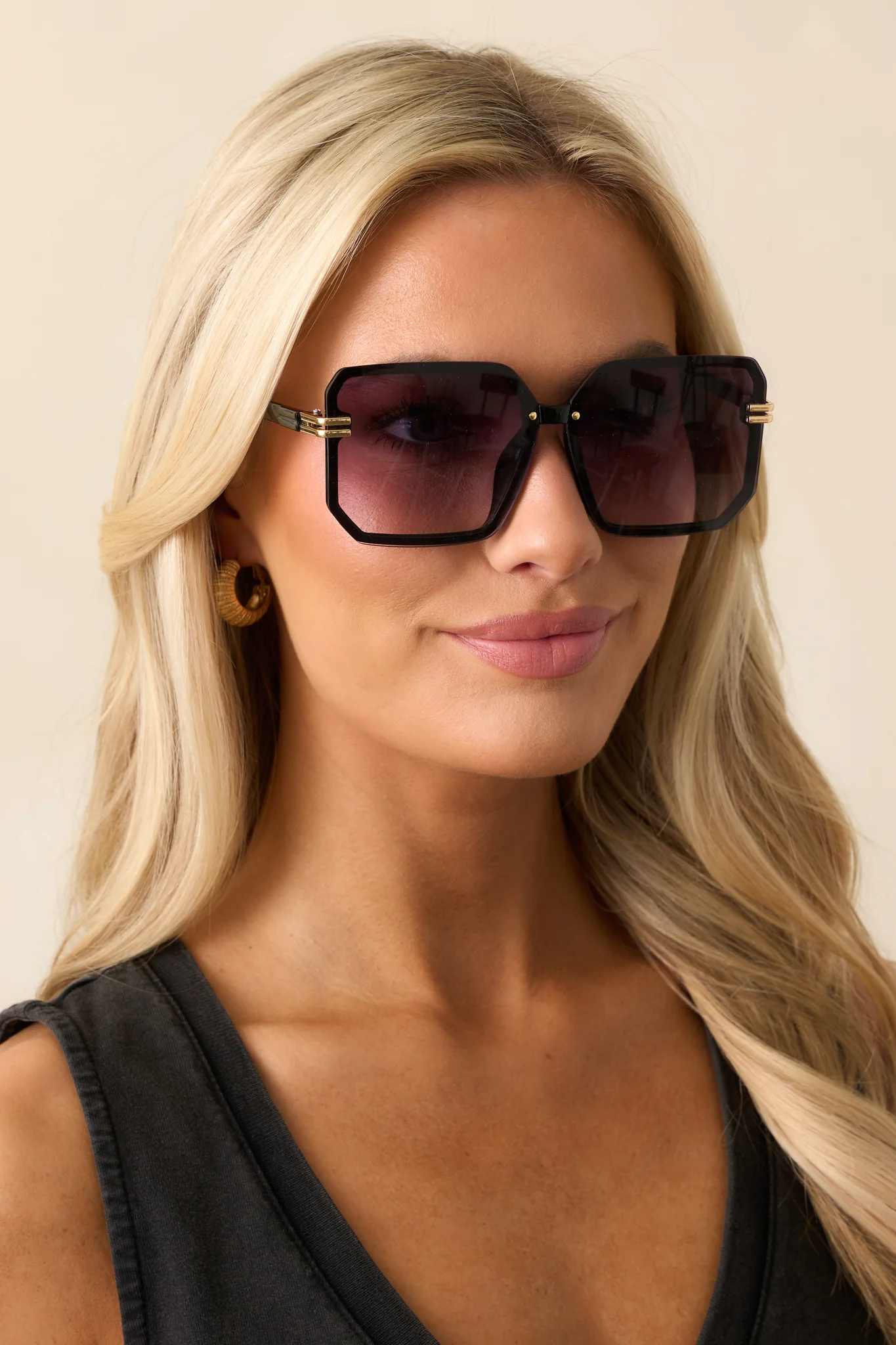 Glistening Lights Purple Square Sunglasses