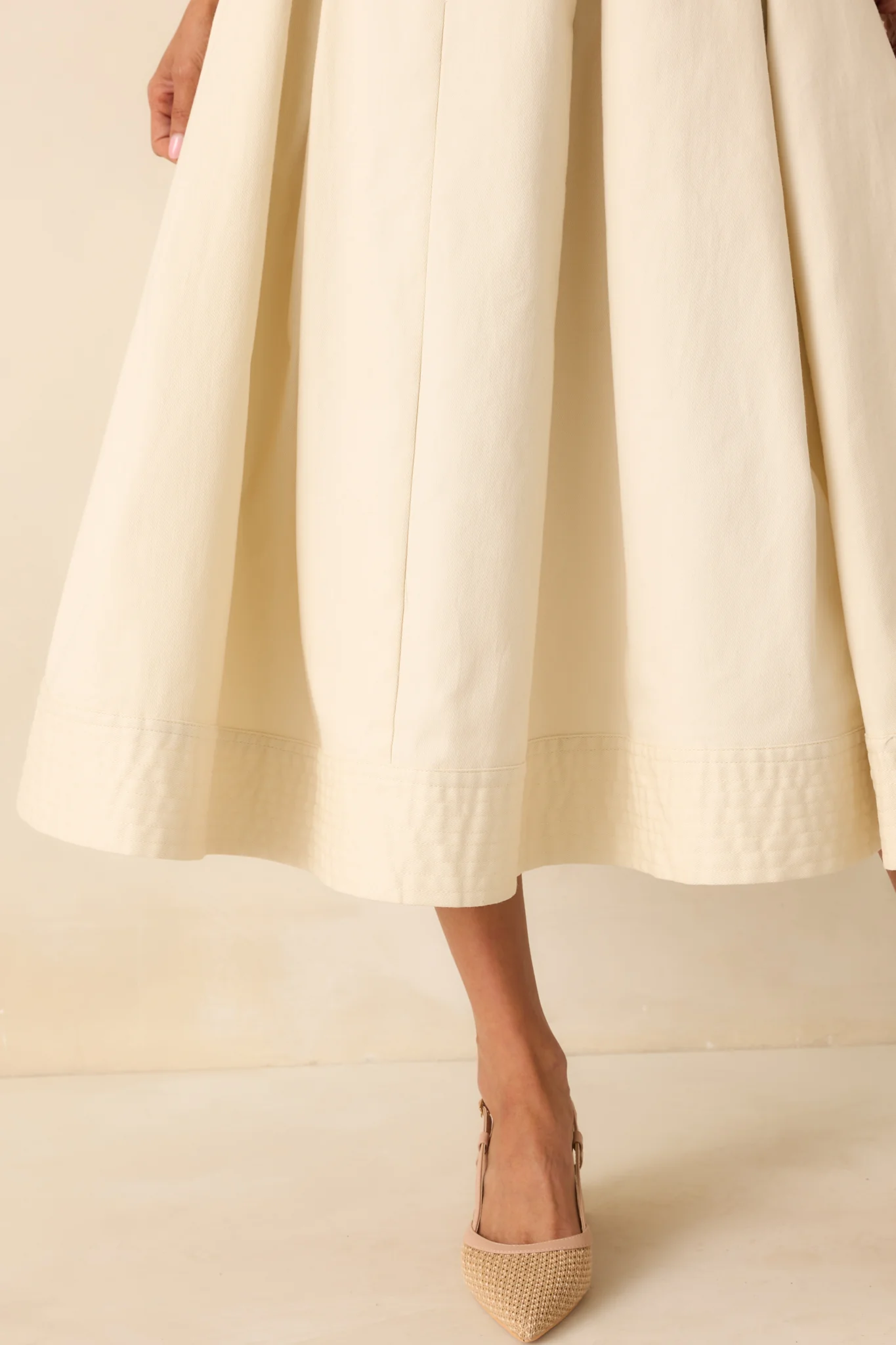 Young At Heart Ecru Belted Sleeveless Maxi Dress