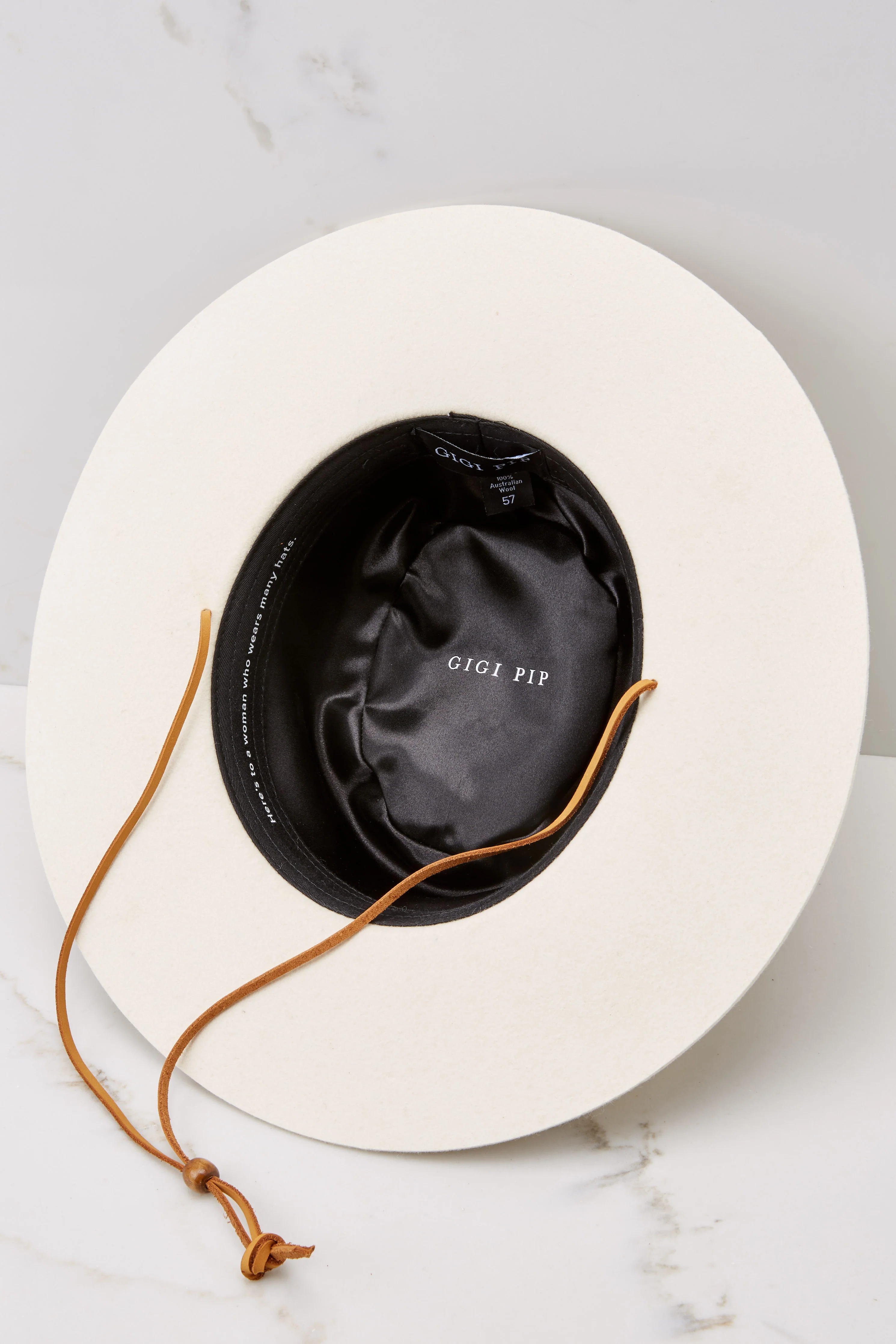 Wren Flat Brim Telescope Crown Off White Hat