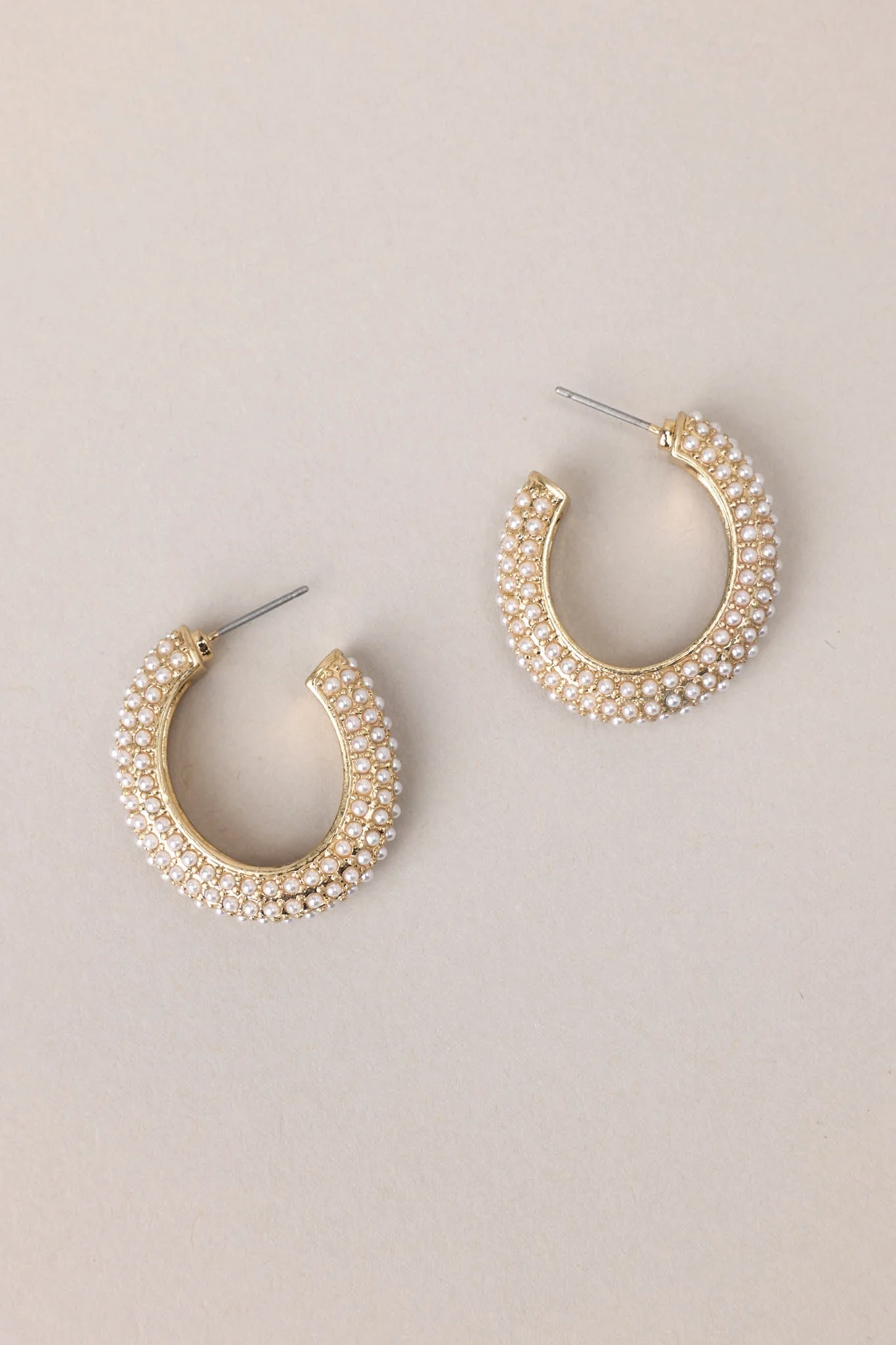 Golden Sands Pearl Hoop Earrings