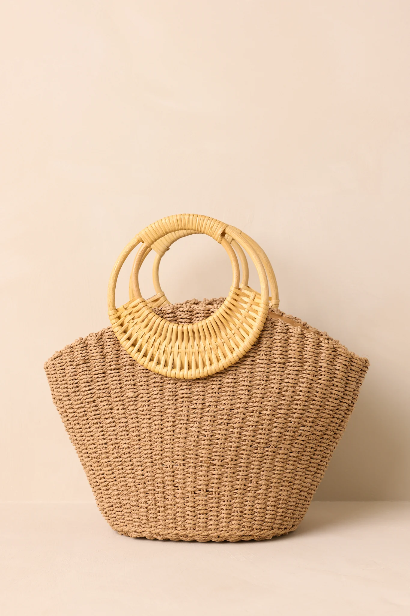 The Calm Of The Coast Tan Raffia Woven Handbag