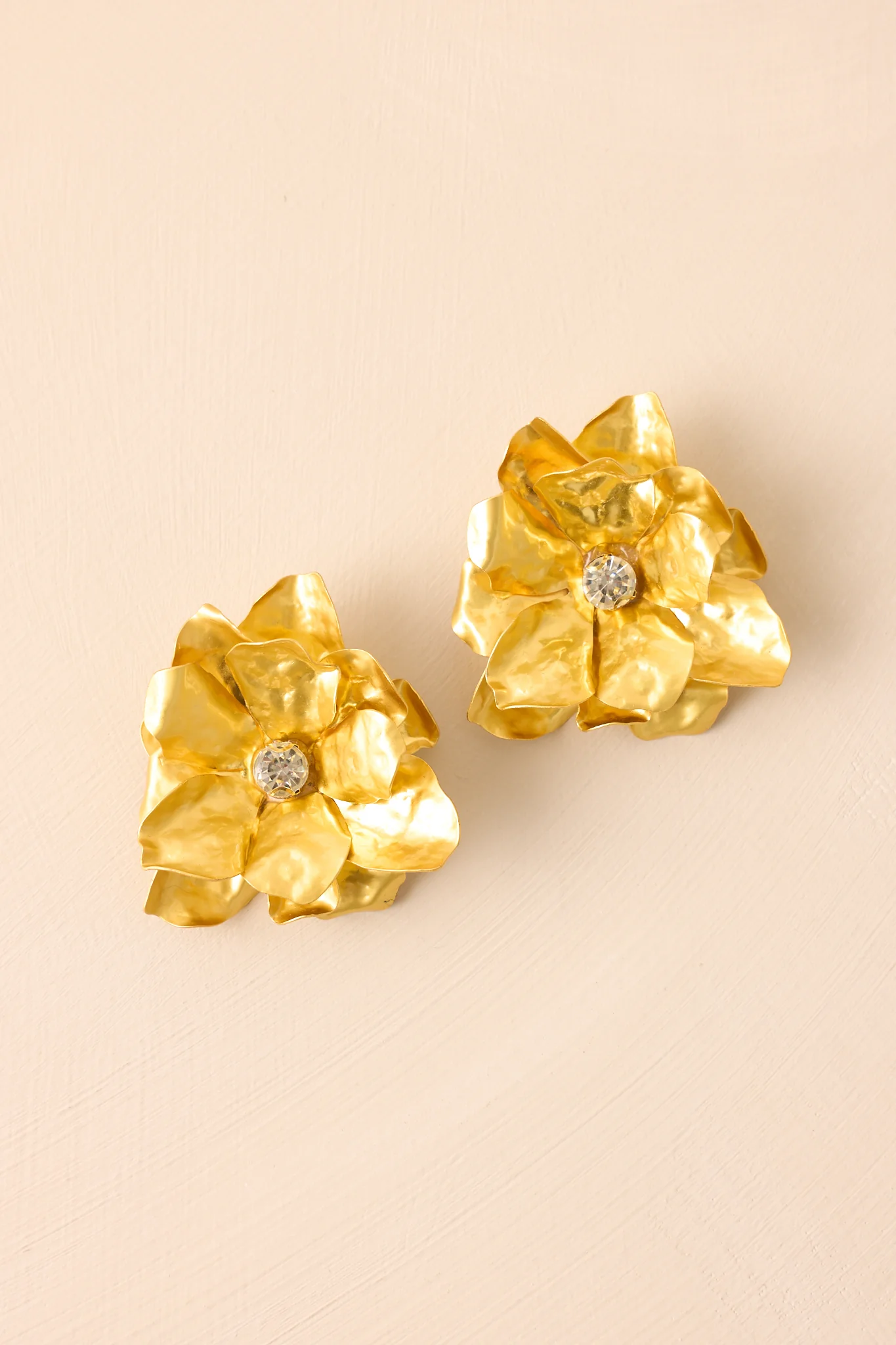 Everlasting Bliss Gold Floral Statement Earrings