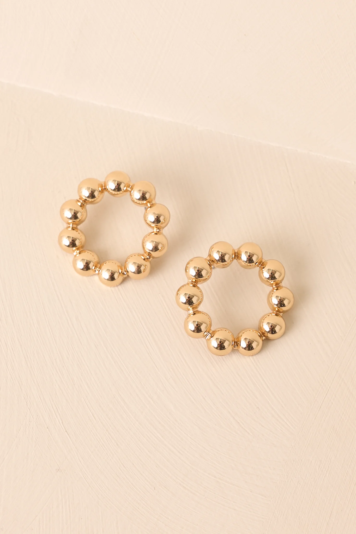 Try Something New Gold Textured Circle Earrings