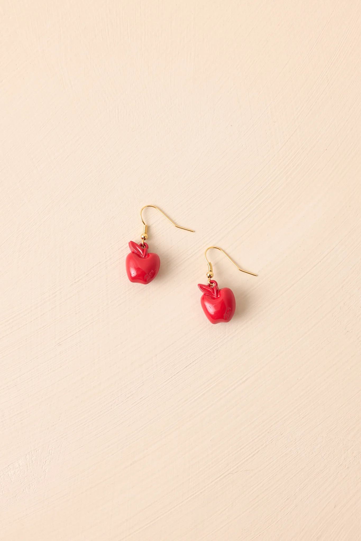 The Perfect Lesson Red Apple Charm Drop Earrings