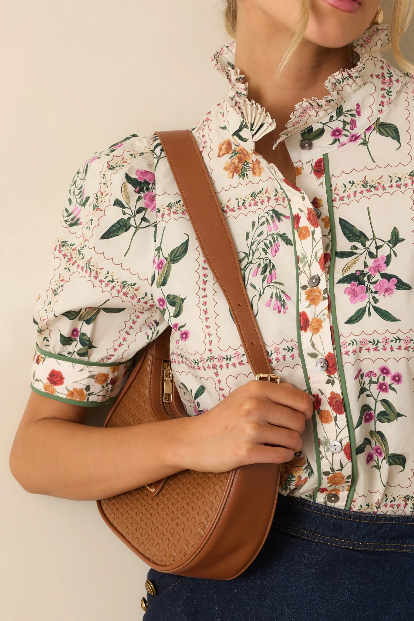 Trust Me On This One Cognac Brown Woven Faux Leather Handbag