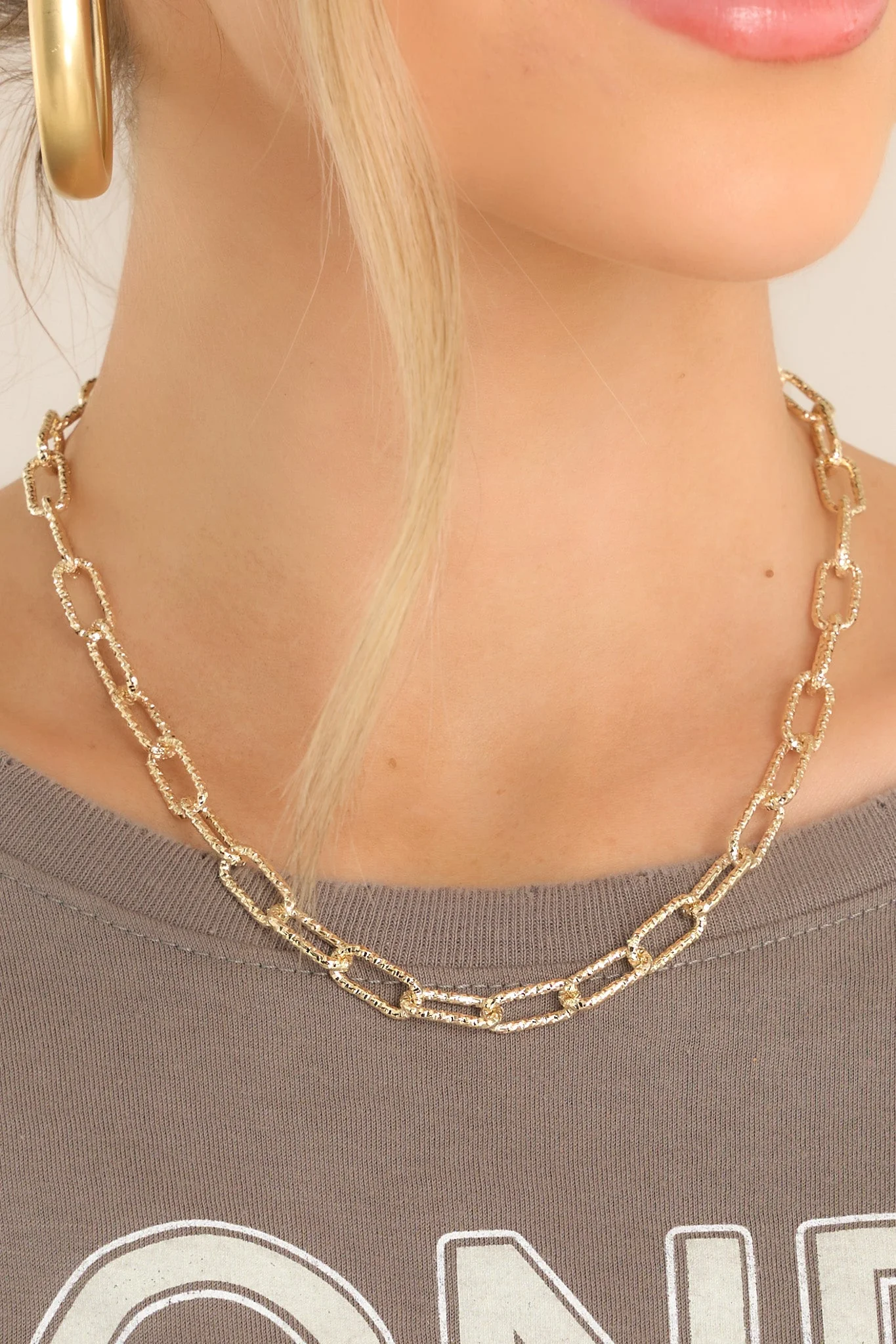 Embrace Change Gold Textured Chain Necklace