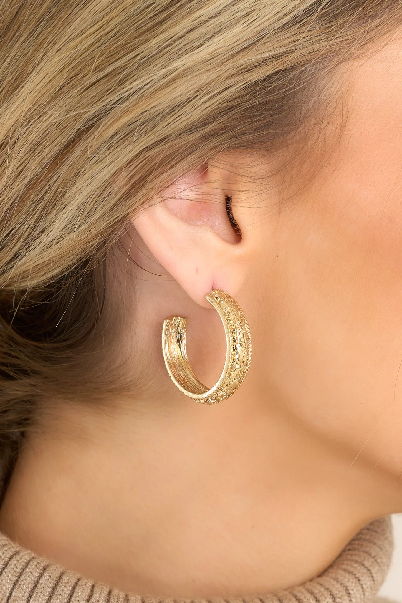 On It Goes Gold Hoop Earrings
