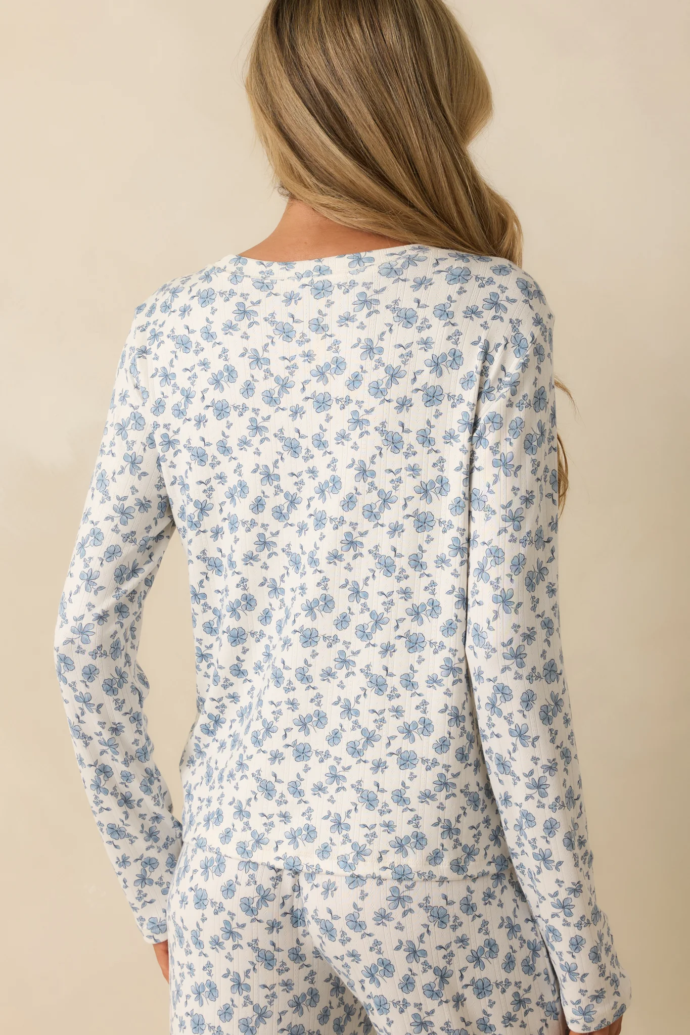 Z Supply Blue Home Town Ditsy Floral Long Sleeve Top