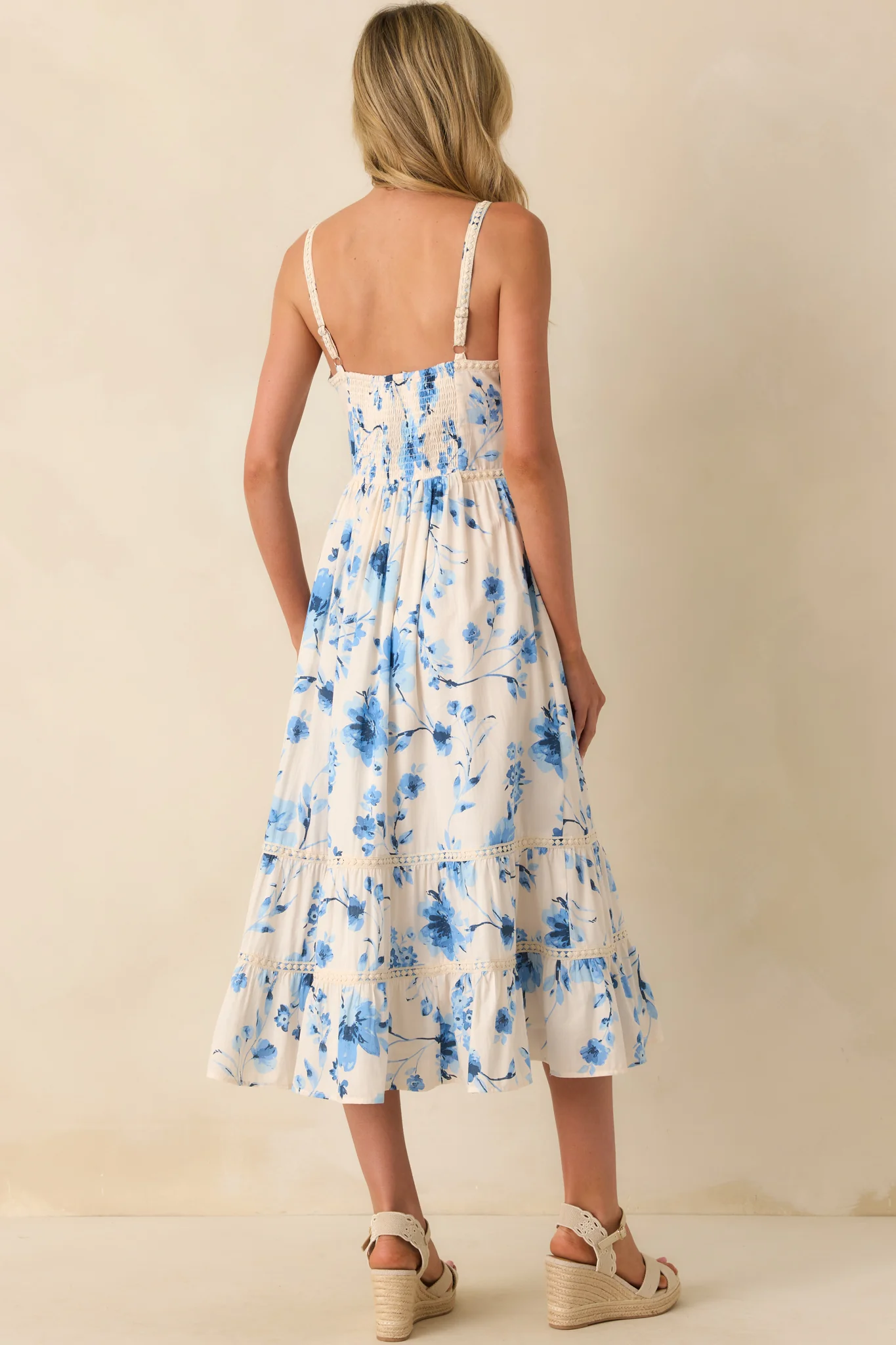 Means Something To Me Blue Floral Print Rayon Maxi Dress
