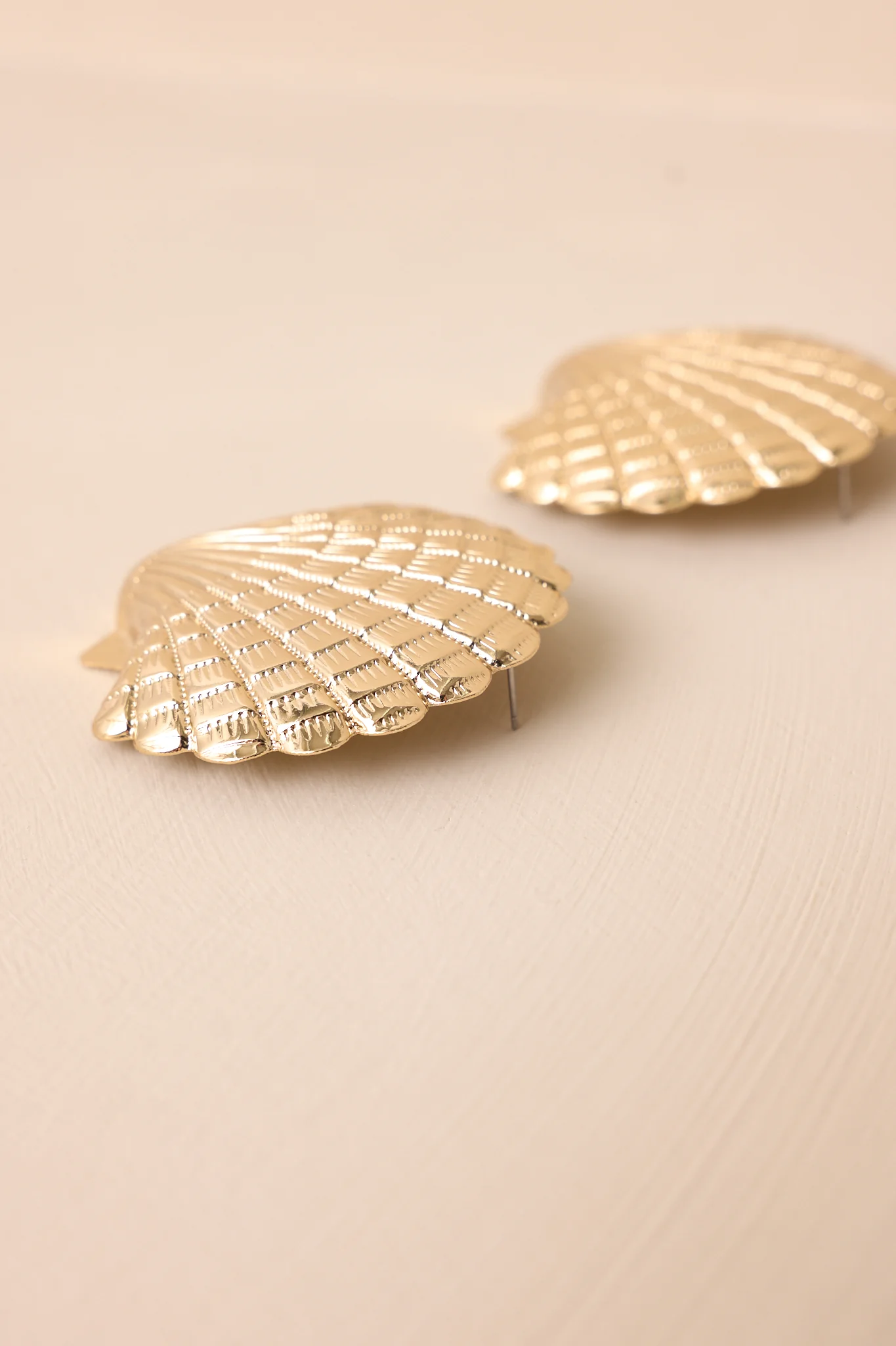 On A Beach Somewhere Gold Seashell Earrings