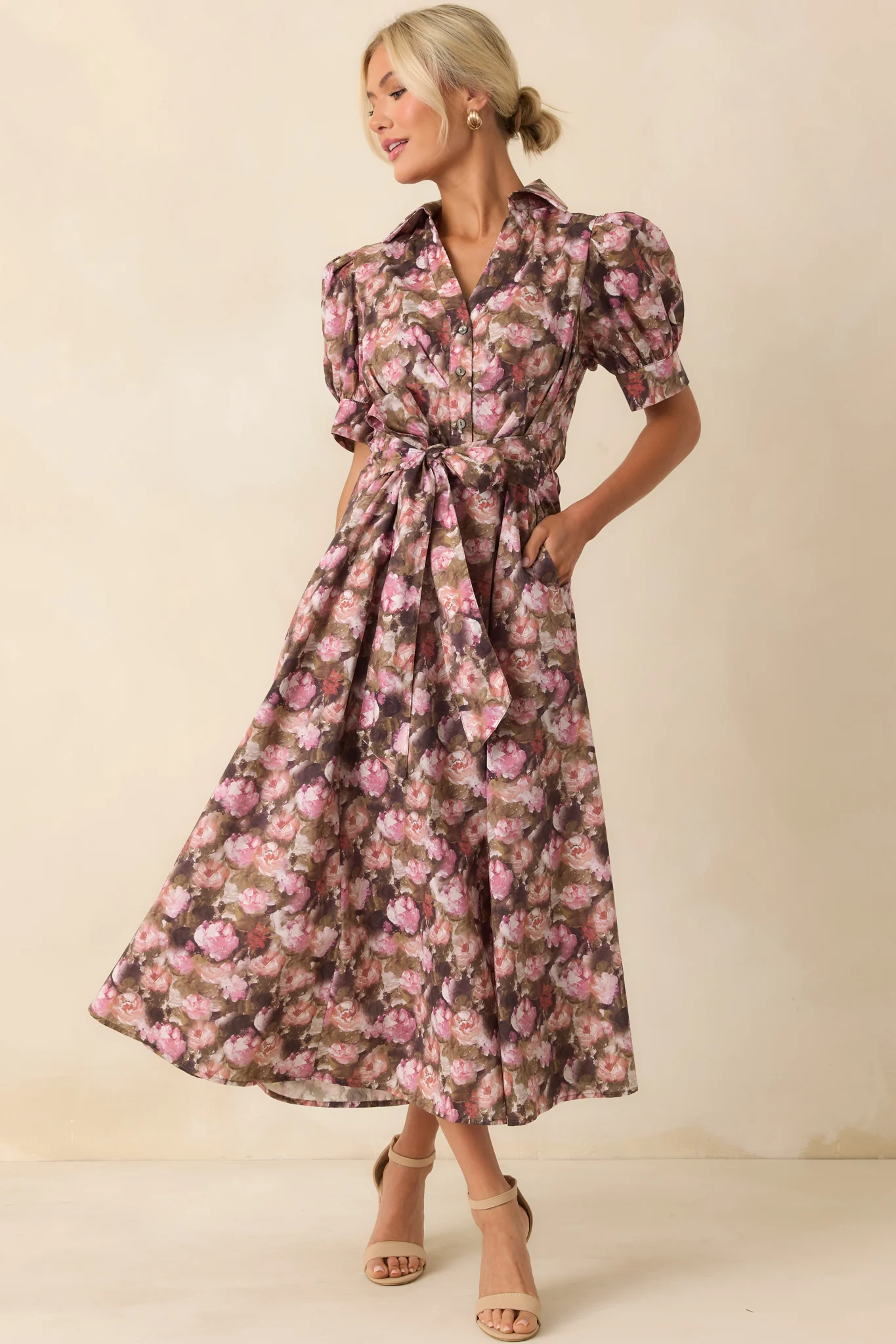 It All Worked Out Mauve Multi Floral Print Cotton Maxi Dress