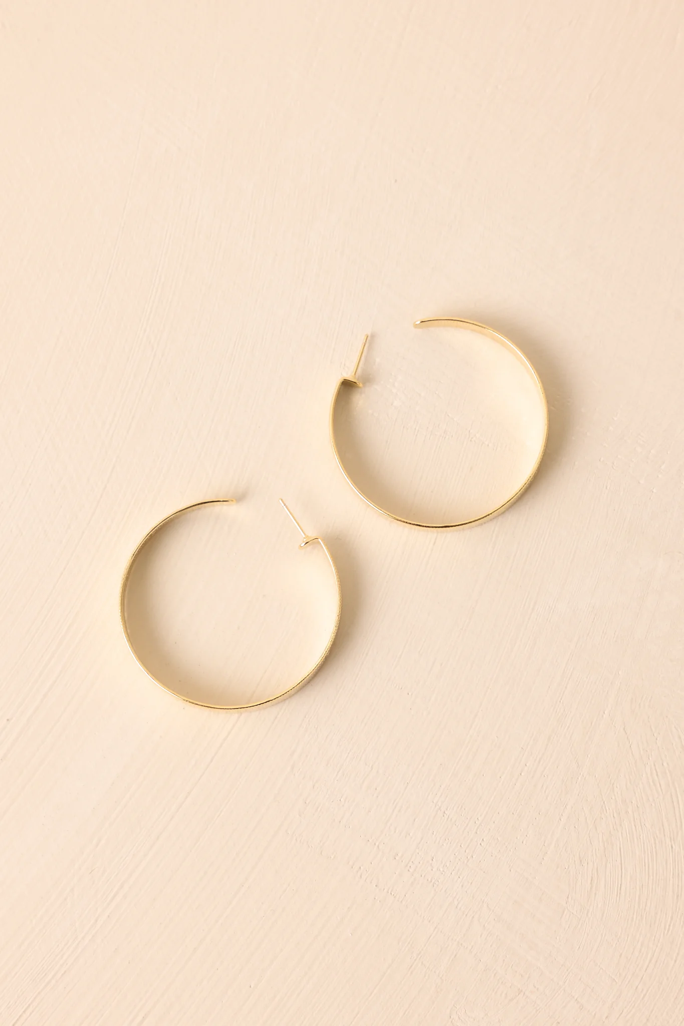 Taking Measurements Gold Textured Ruler Hoop Earrings