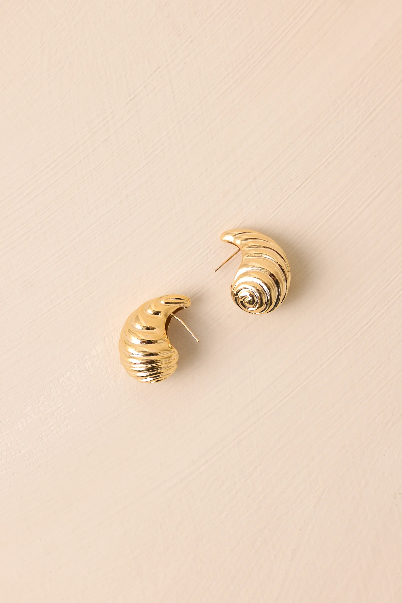 Through The City Textured Gold Spiral Earrings