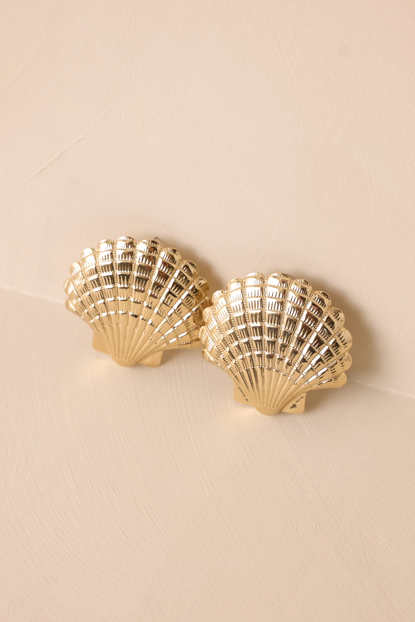 On A Beach Somewhere Gold Seashell Earrings