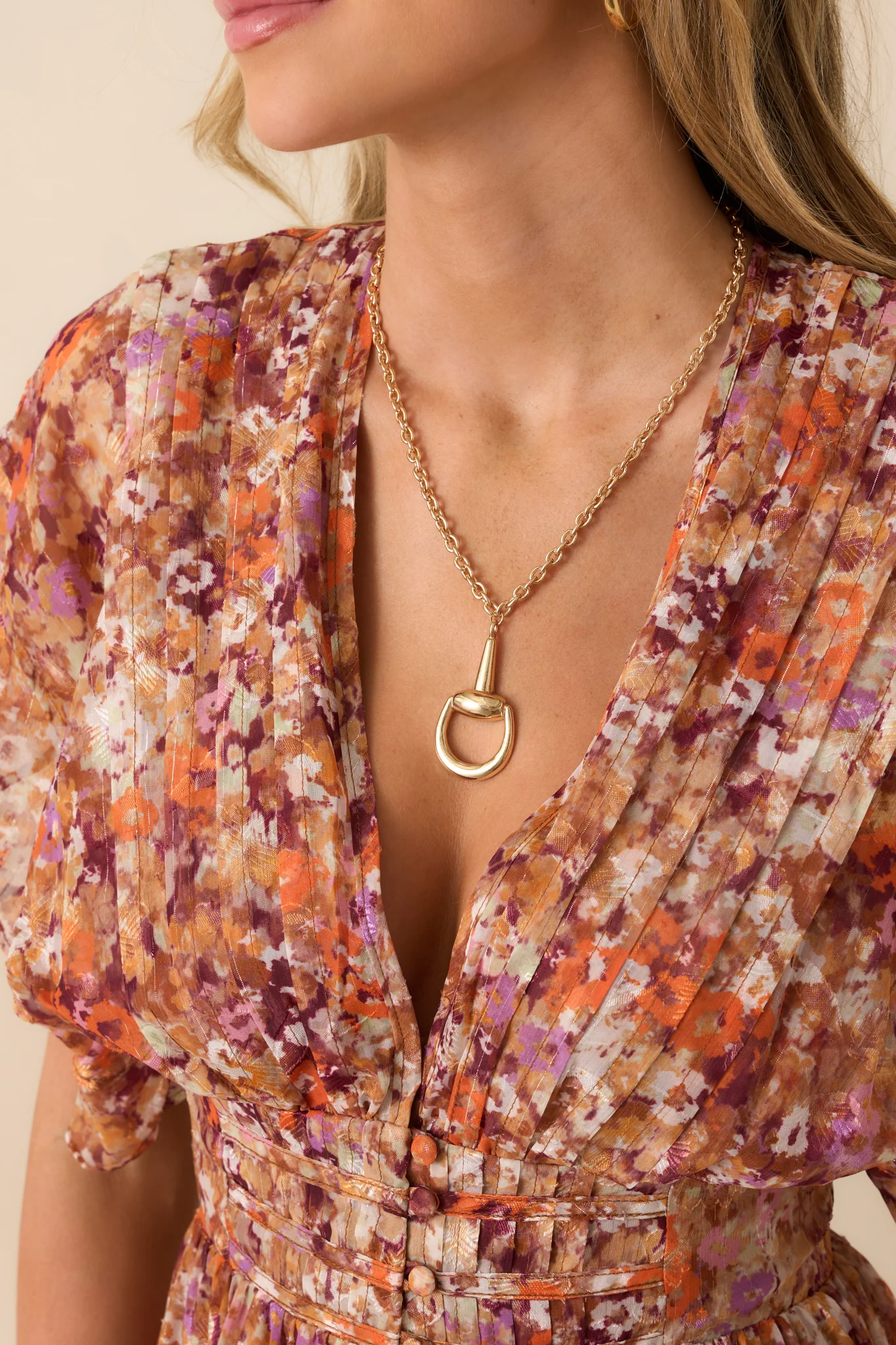 Room To Bloom Terracotta Multi Floral Print Ruffle Maxi Dress