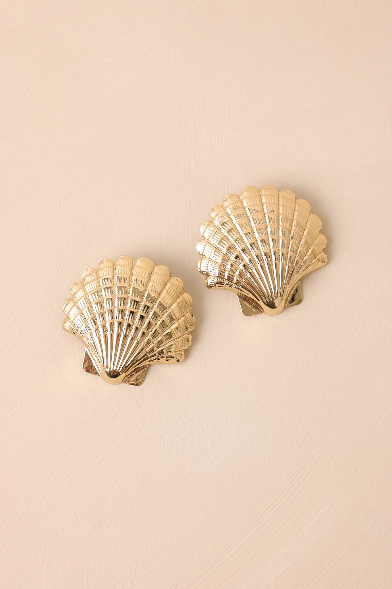 On A Beach Somewhere Gold Seashell Earrings