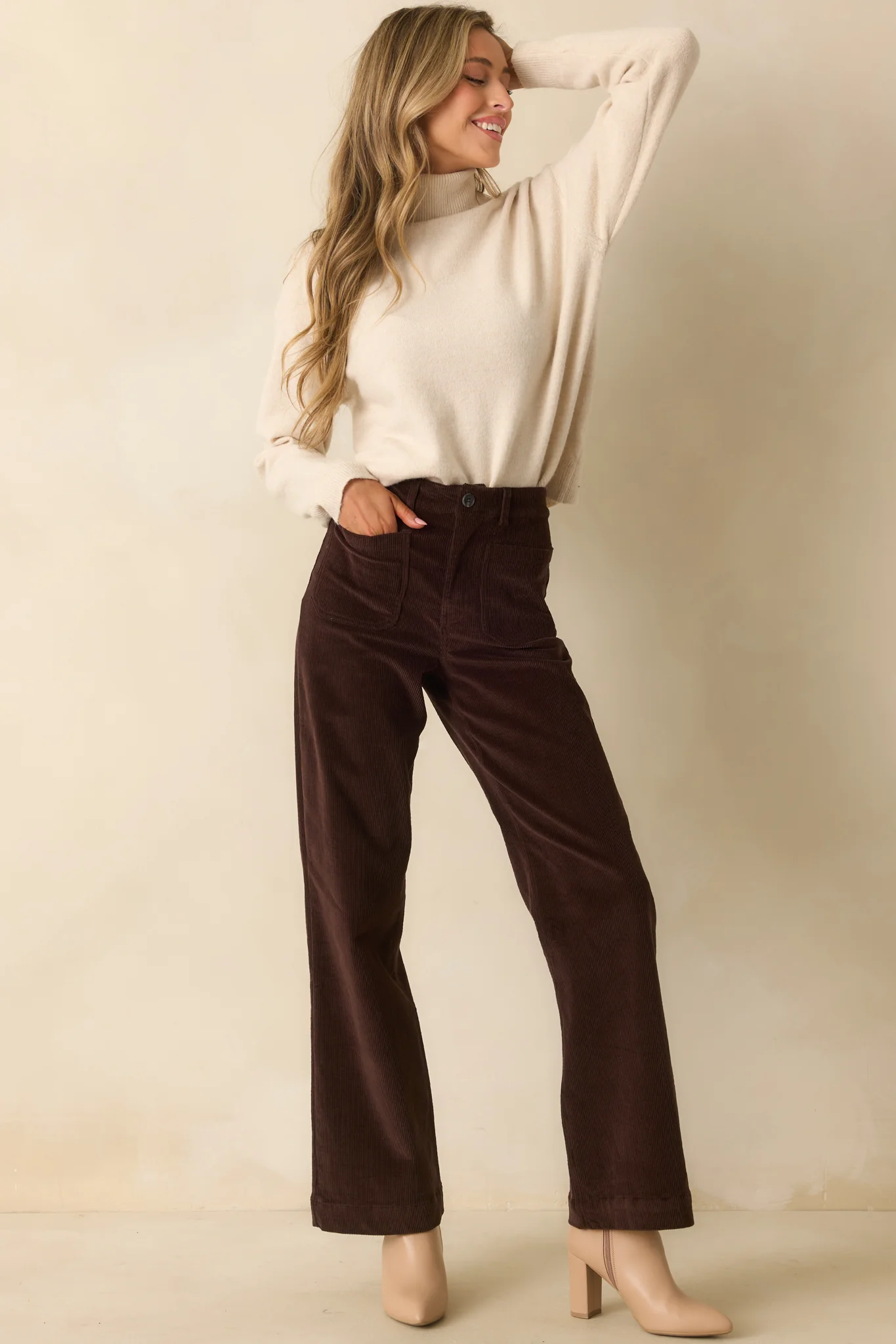 Chocolate Brown Cotton Corduroy Pants