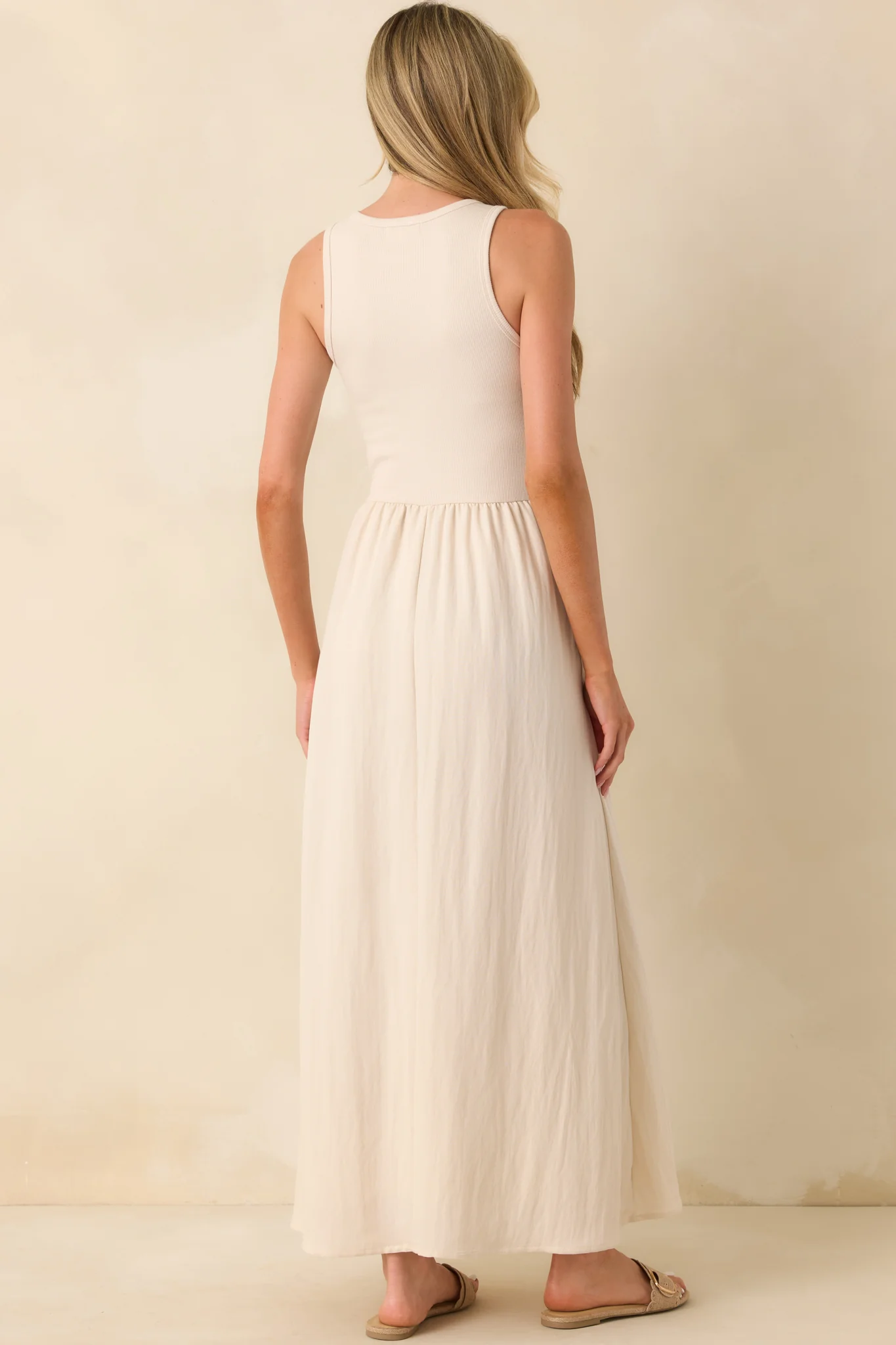 Z Supply Beige Charlotte Rib Midi Dress