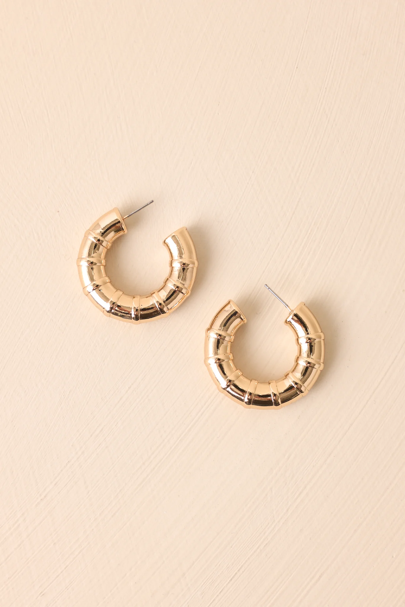 Chasing That Feeling Gold Textured Hoop Earrings