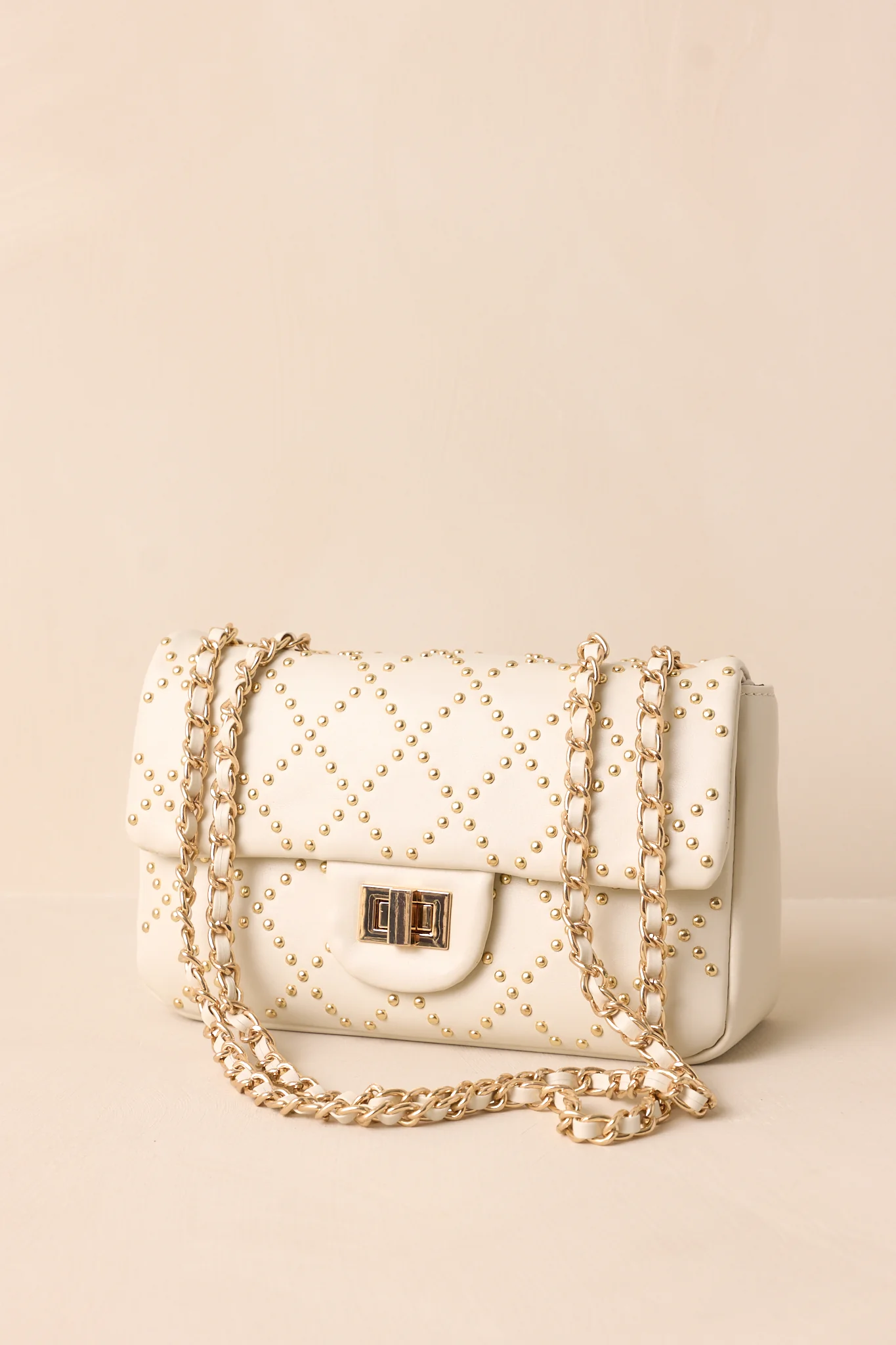 It's About Time Ivory Studded Handbag