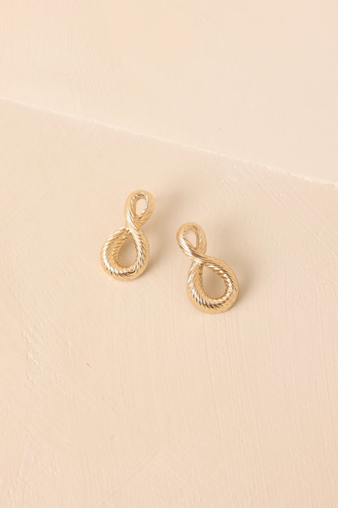 Pretty Comes Easy Gold Twisted Abstract Earrings