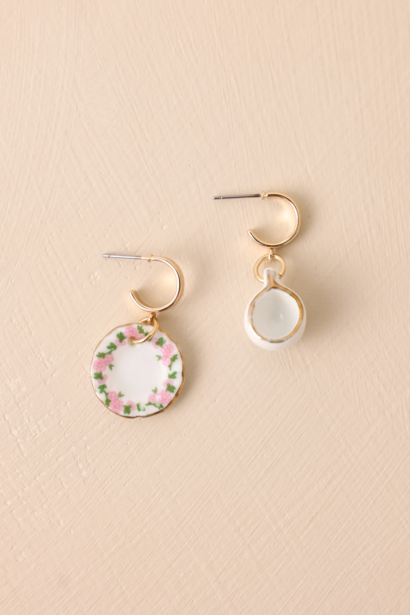 Time Well Spent Ivory Teacup Charm Earrings