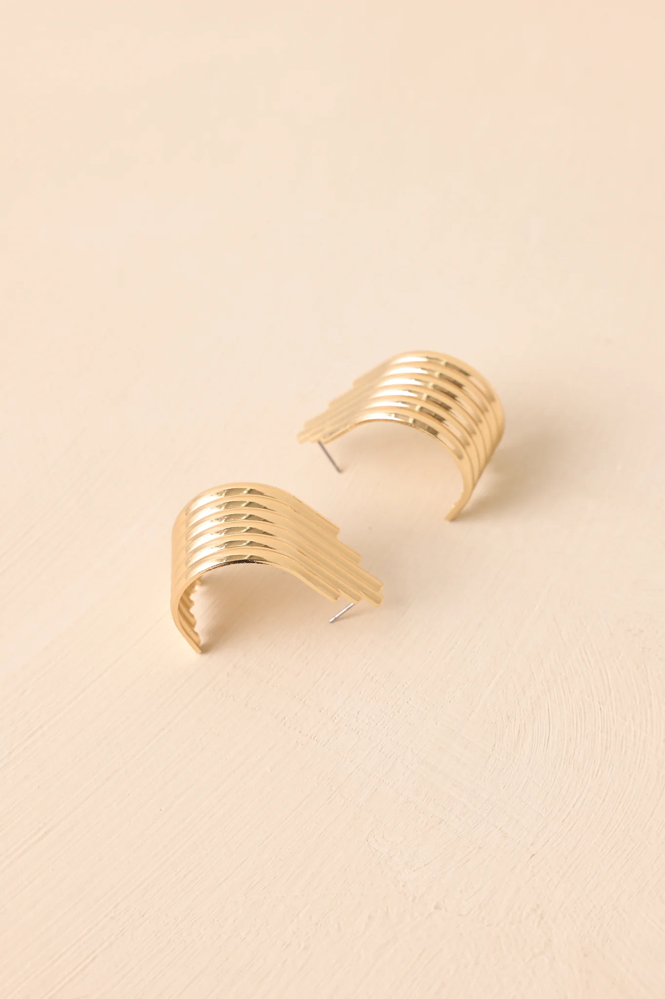 Kept You Guessing Gold Sculptural Hoop Earrings